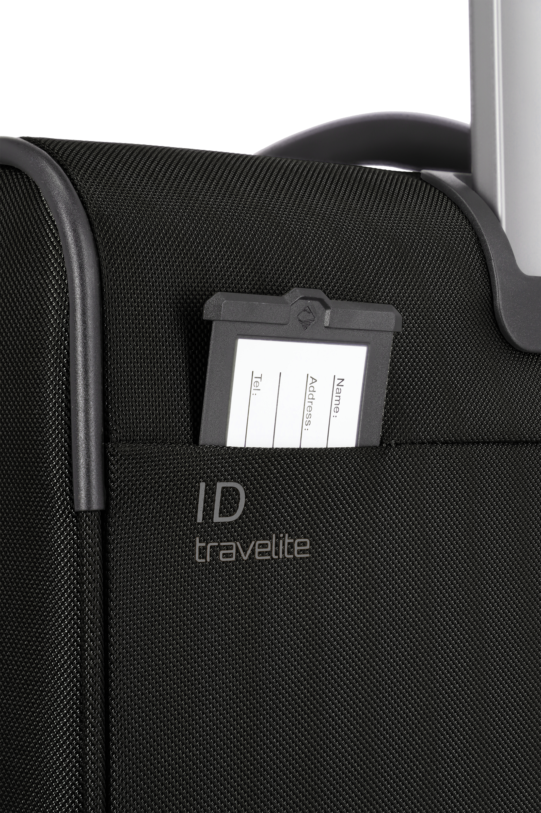 Travelite Koffer mit integriertem Adressschild und ID-Fach, Detailansicht