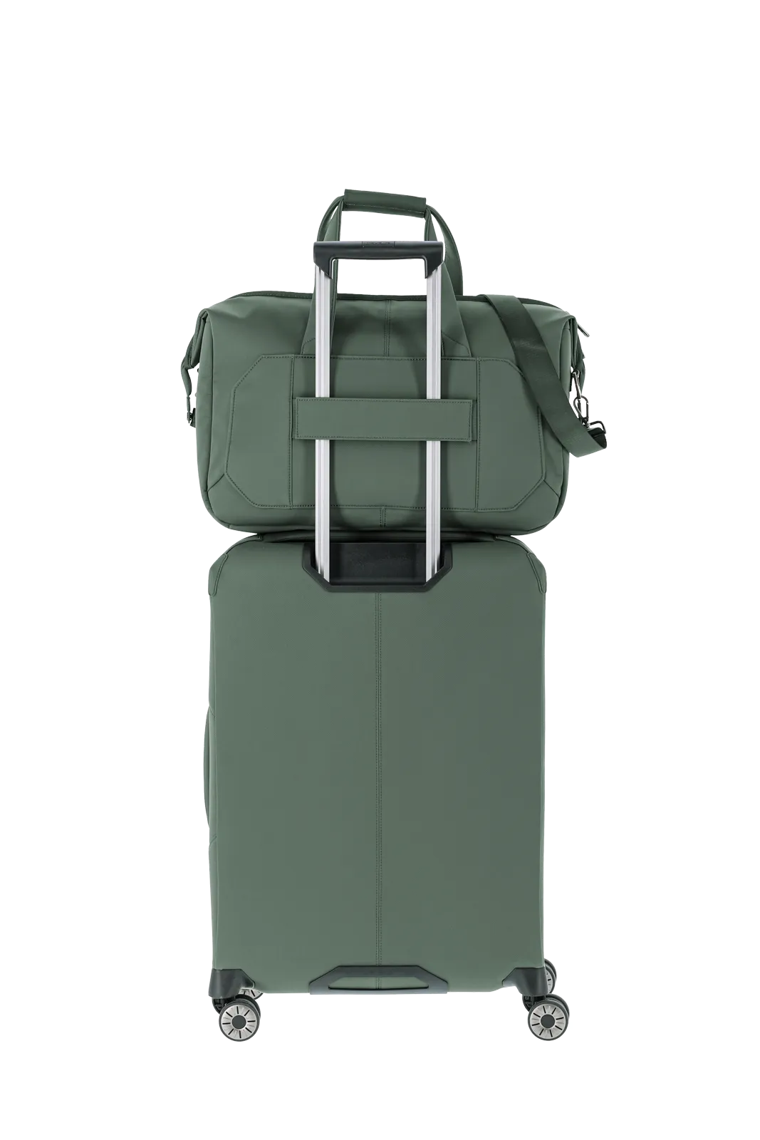 olive Priima Weichgepäck Koffer mit Weekender von von hinten travelite Größe S