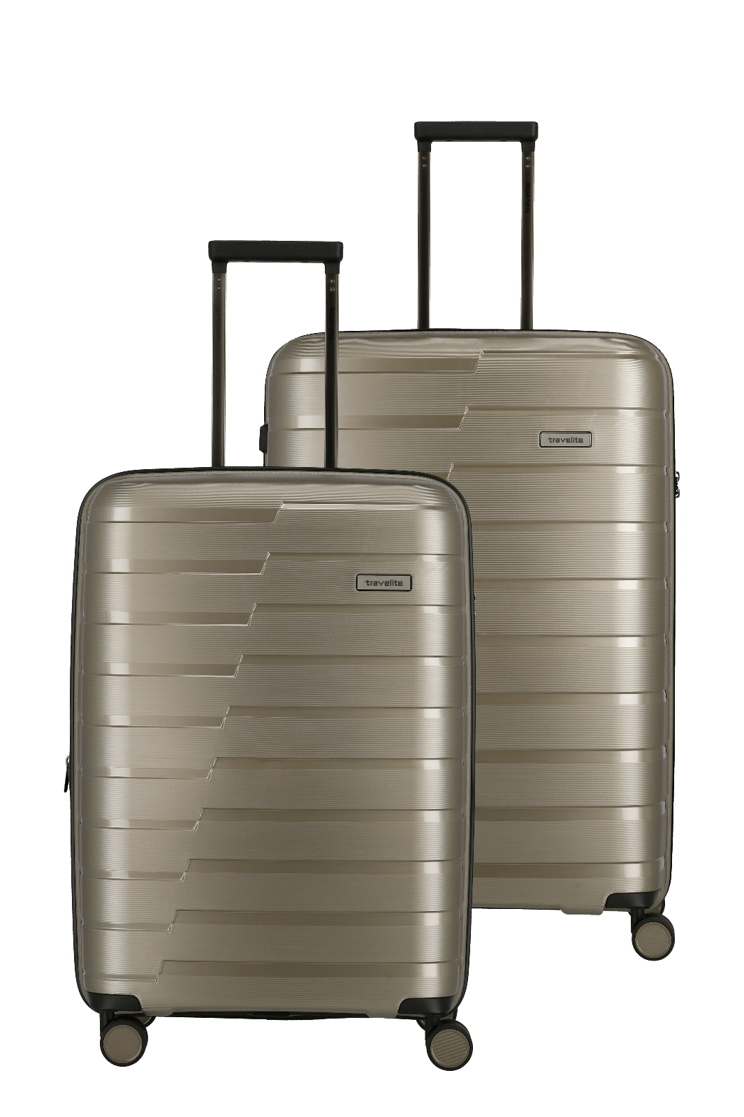 travelite AirBase Koffer-Set in champagner Größe M und L