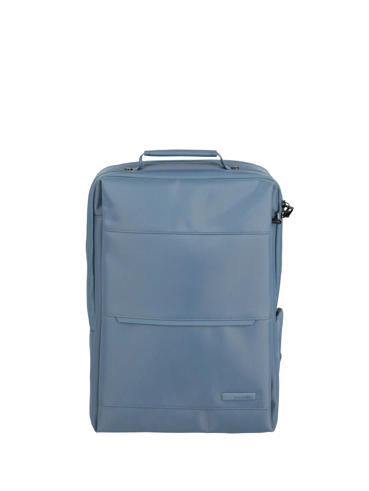 Moderner blauer Rucksack im minimalistischen Design für Alltag und Reisen