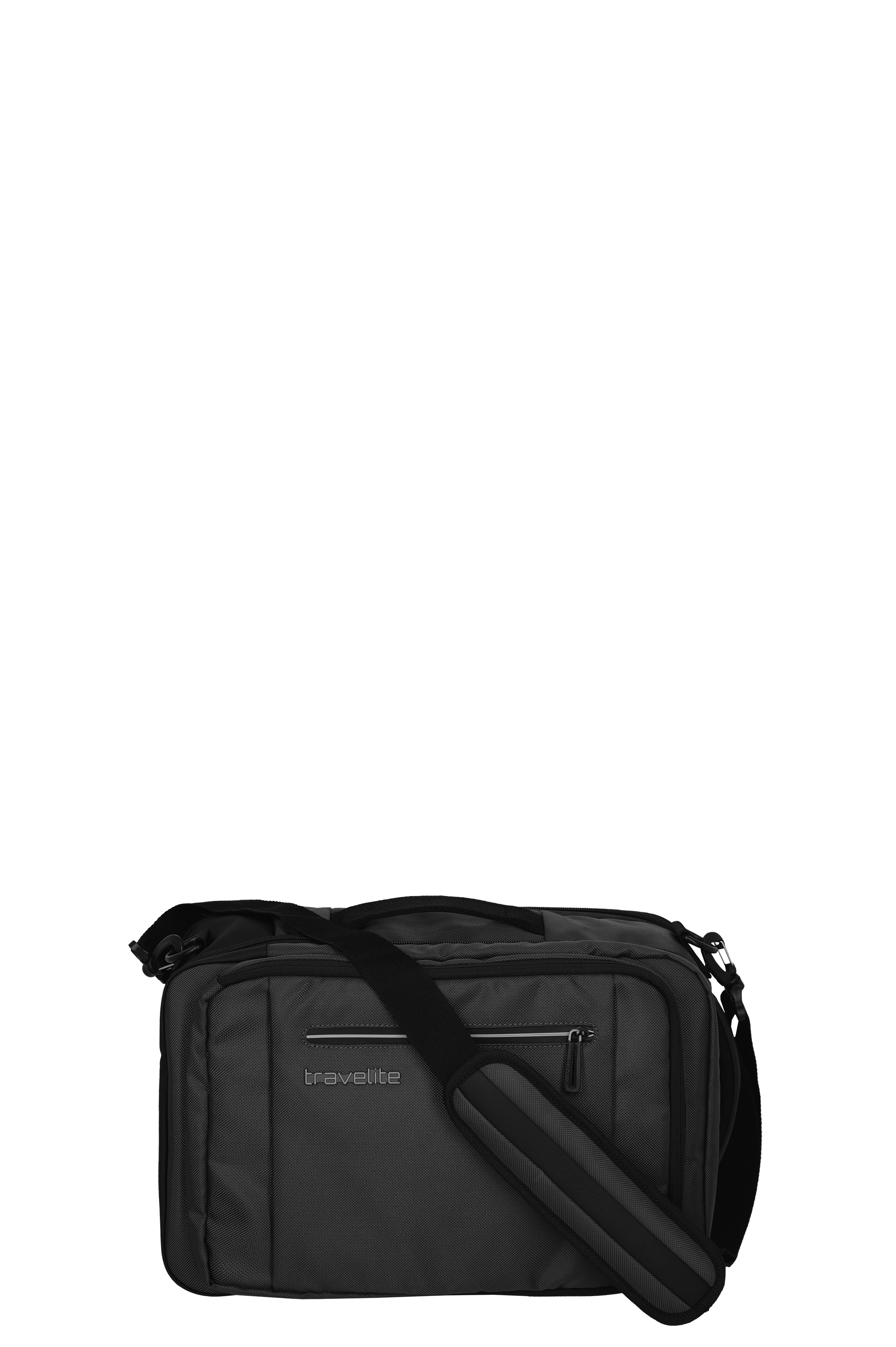 Travelite Umhängetasche Schwarz – Robuste Schultertasche mit Reißverschluss und verstellbarem Gurt