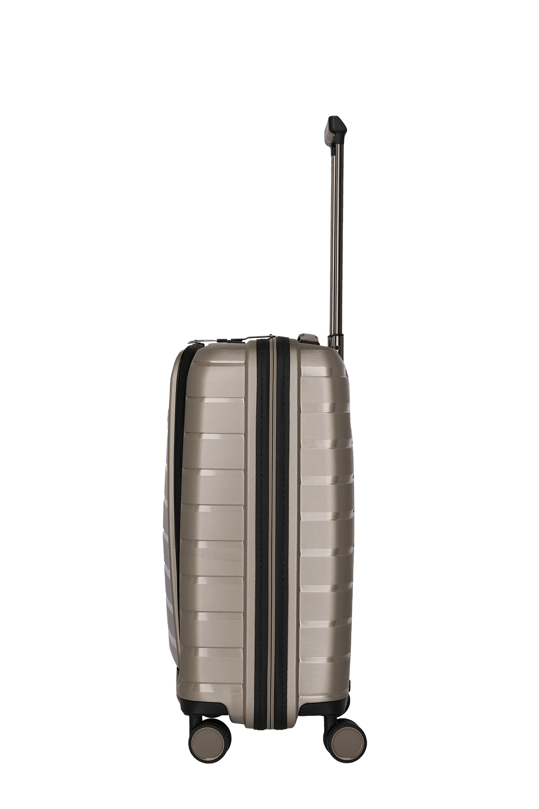 travelite AirBase Koffer von der Seite in champagner Größe S+