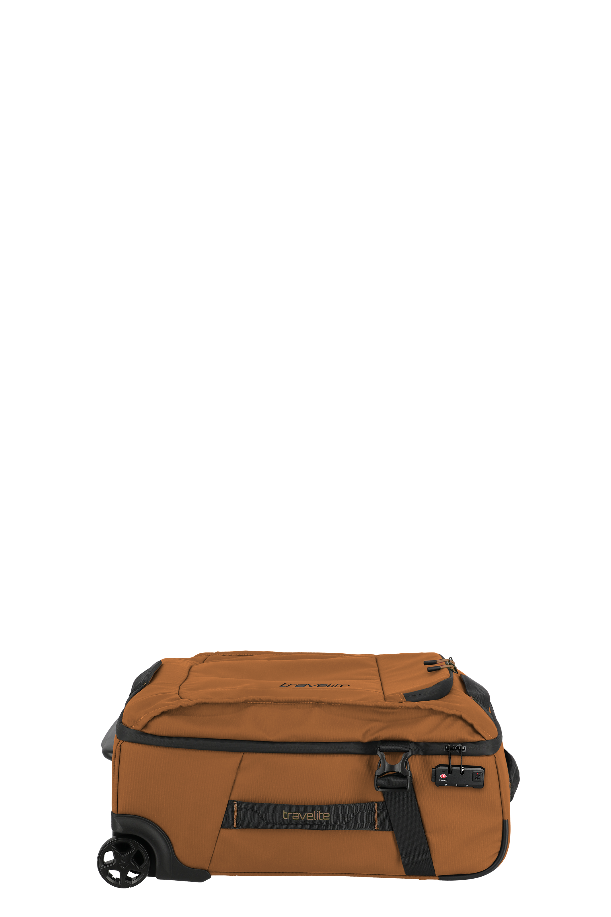 Travelite Reisetasche mit Rollen in Braun, große Softshell-Tasche für Reisen