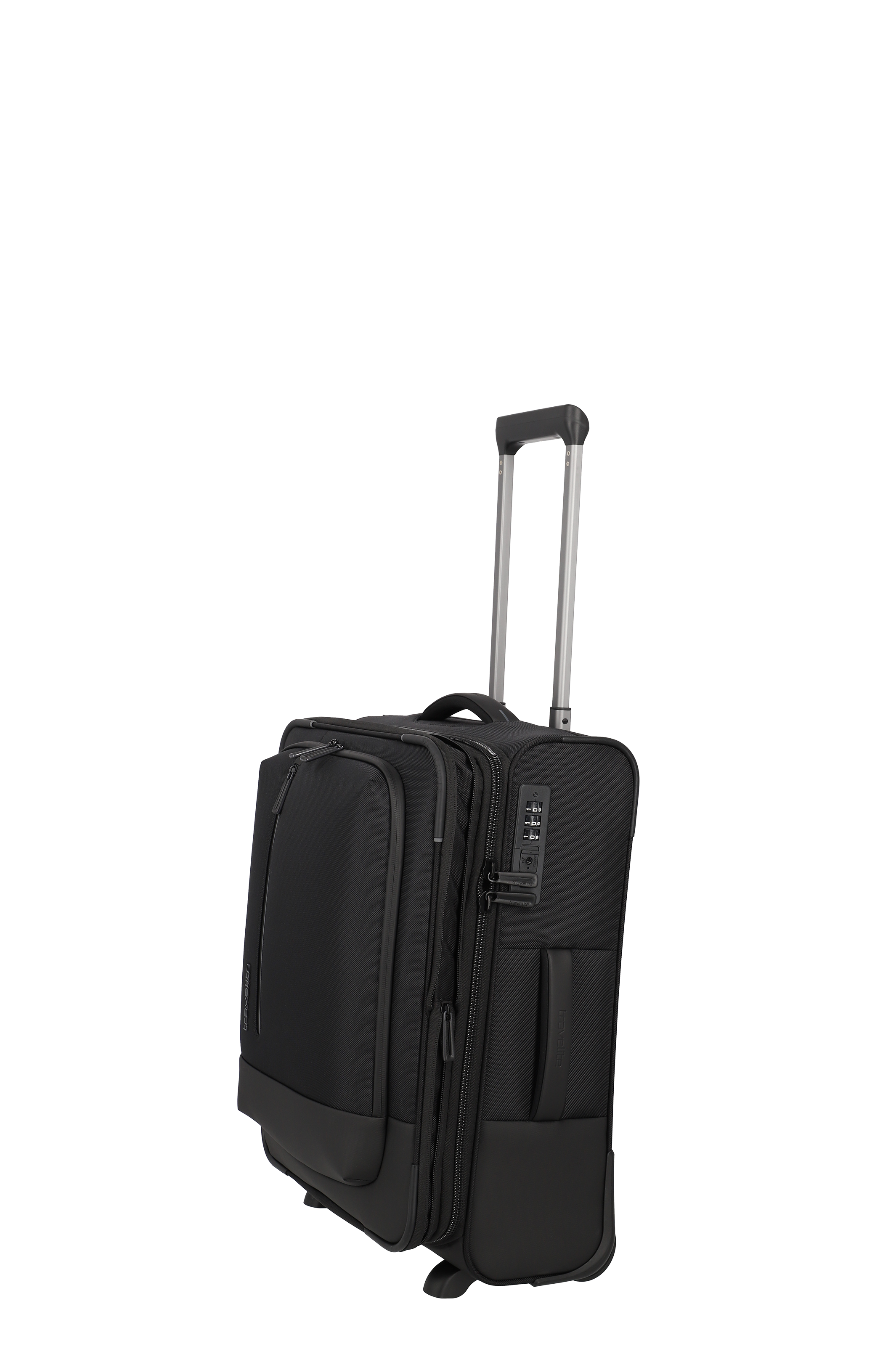 Schwarzer Business-Trolley mit Zahlenschloss und Teleskopgriff