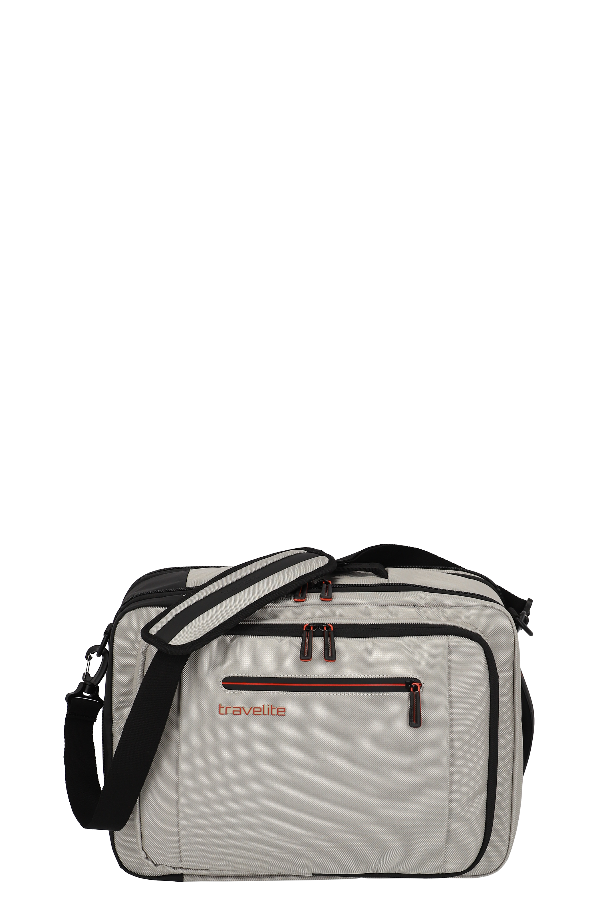 Travelite Umhängetasche in Beige mit mehreren Reißverschlussfächern und verstellbarem Schultergurt