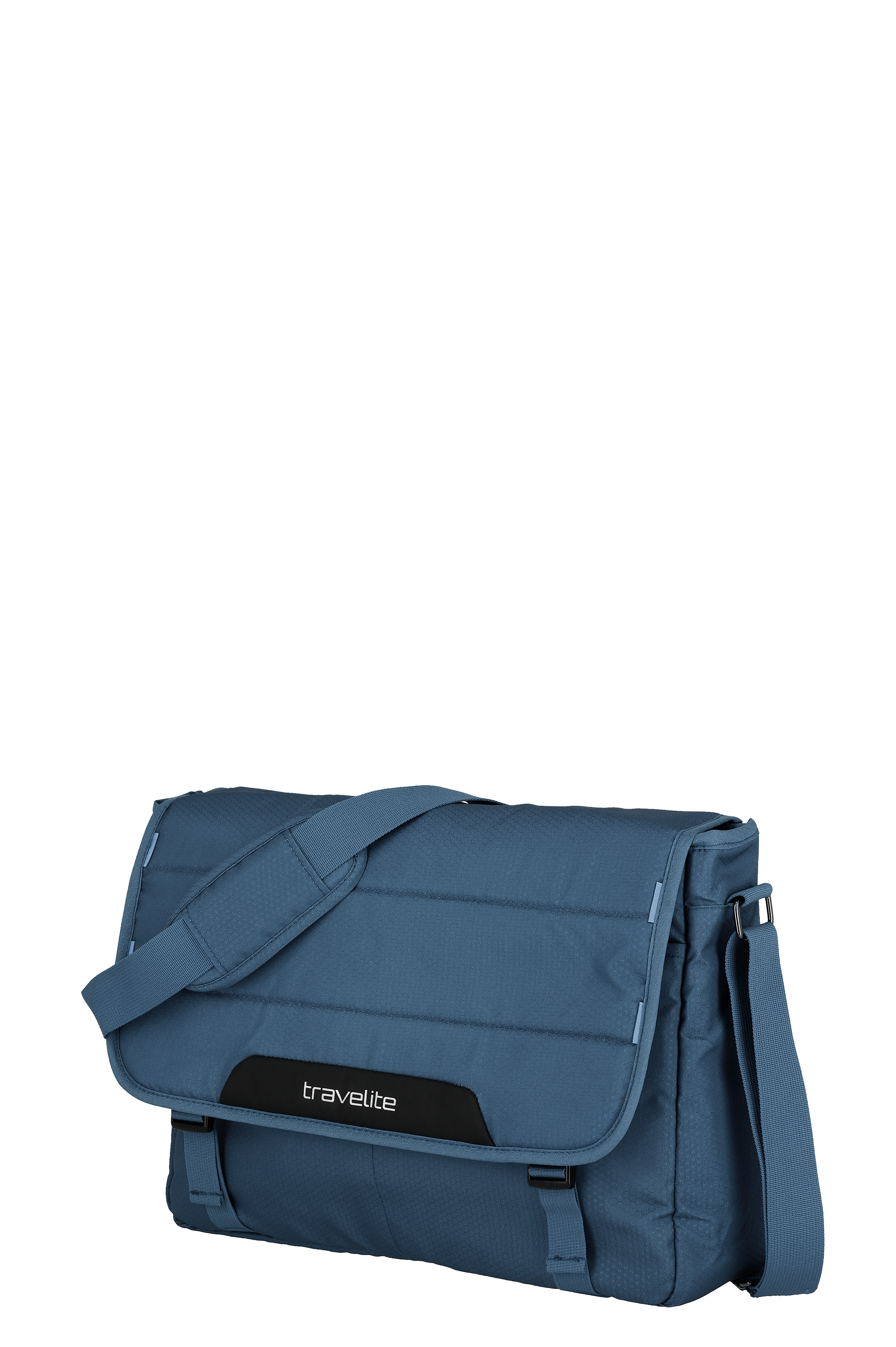 Blaue Travelite Umhängetasche aus strapazierfähigem Stoff mit verstellbarem Schultergurt