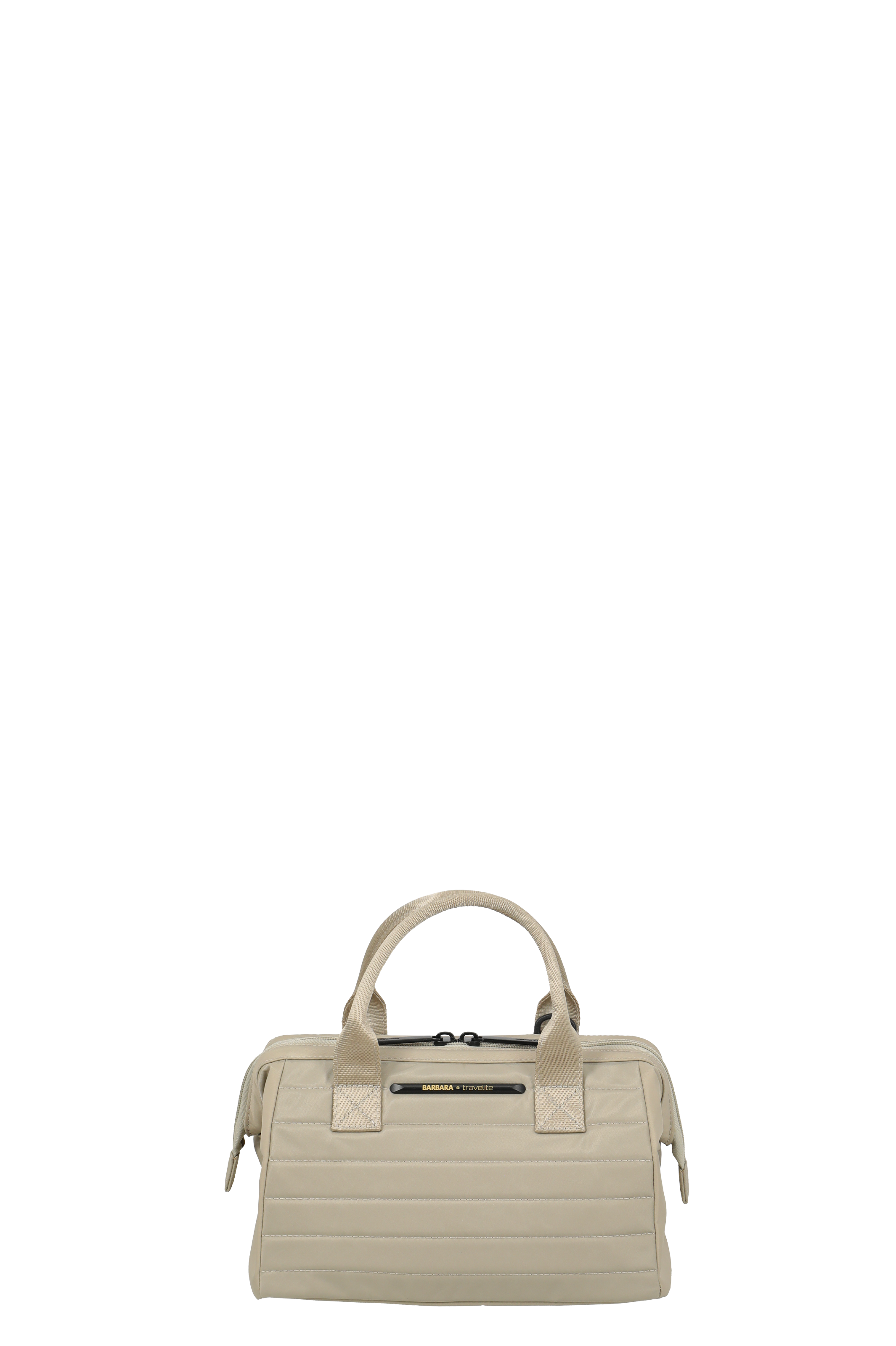 Beige Damen-Handtasche von Barbara & Titan, moderne gesteppte Optik, praktische Henkeltasche