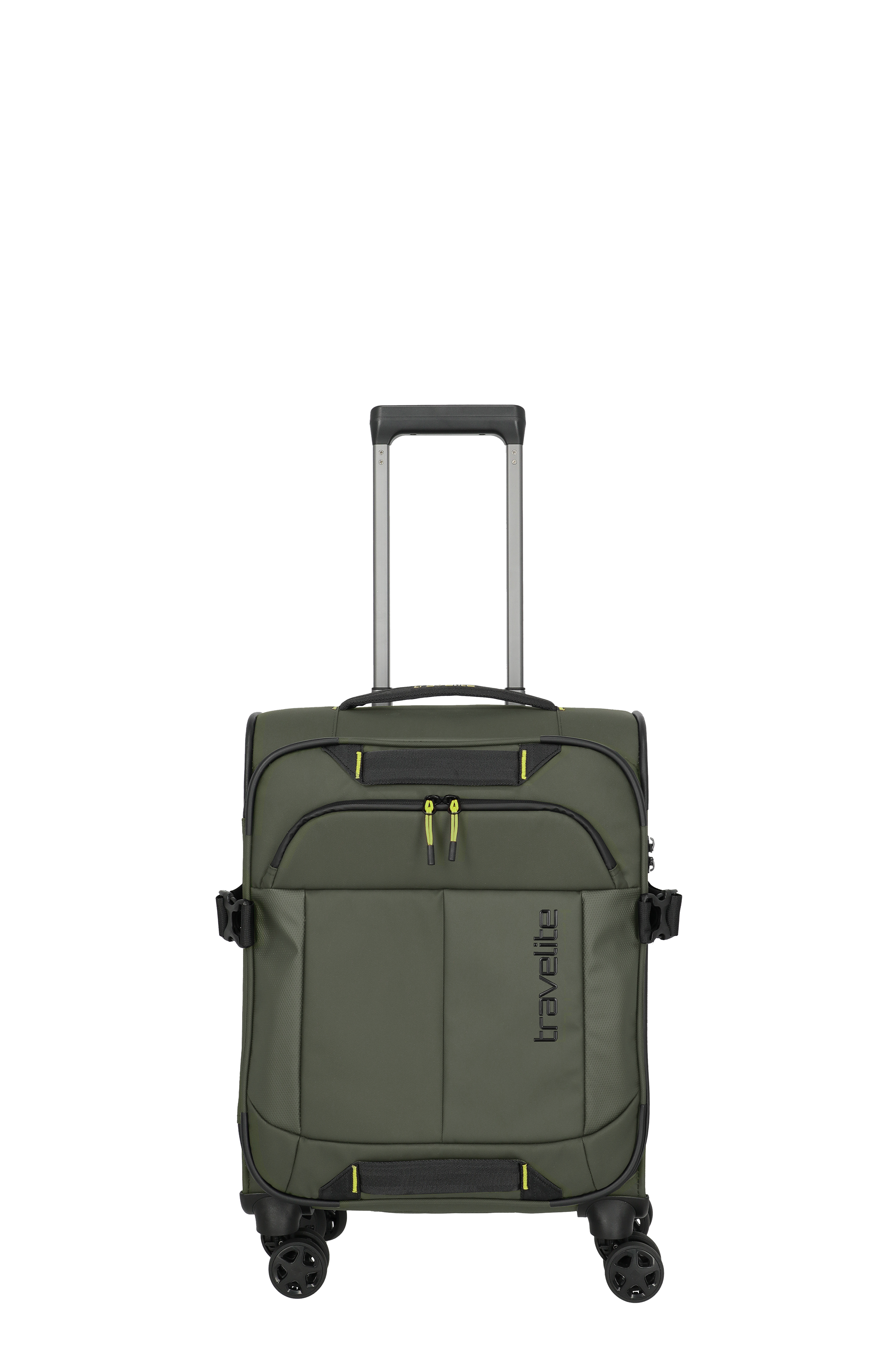Una valigia travelite della serie Briize misura S 55cm vista frontale in color kaki