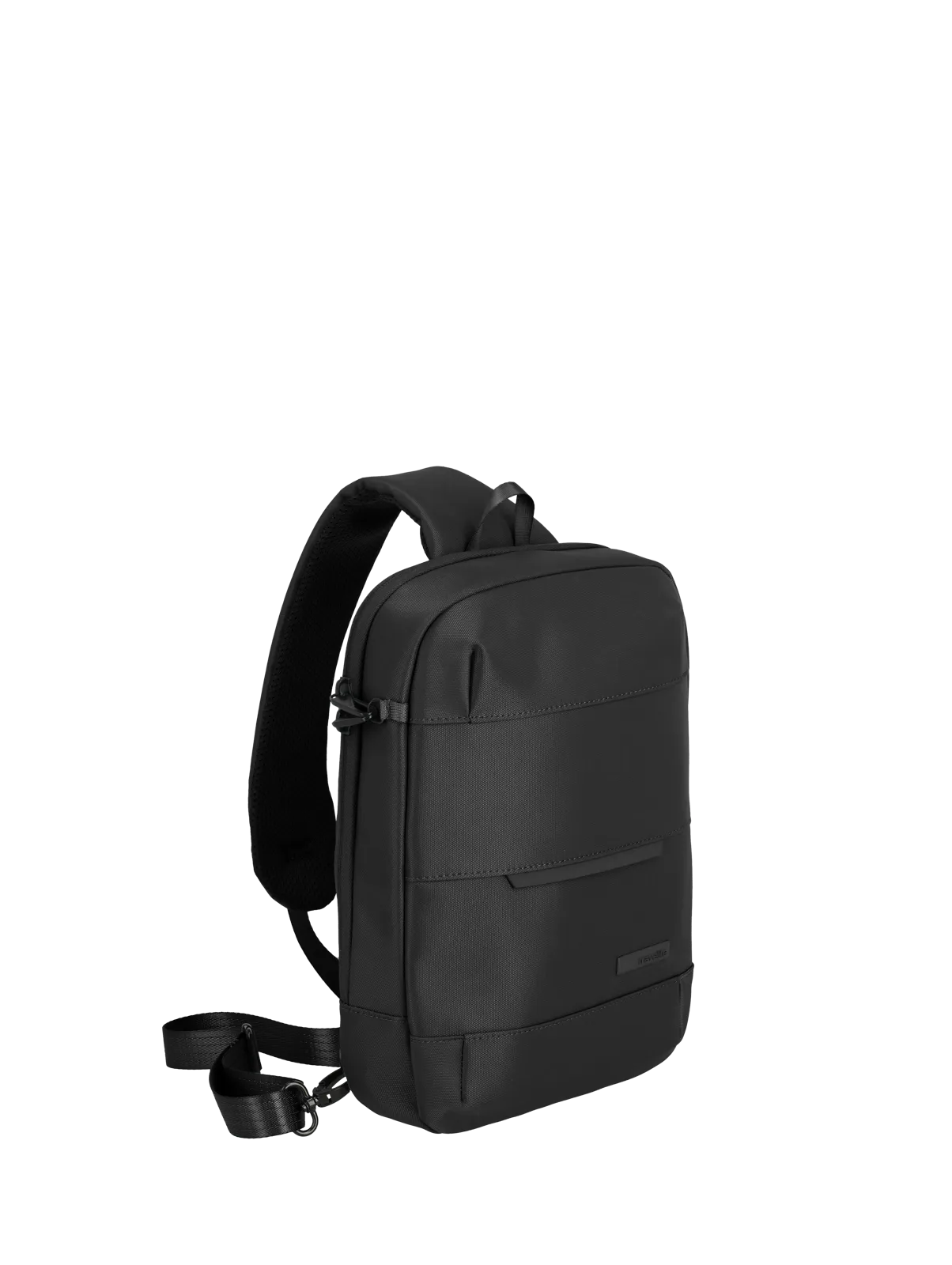 Schwarze Umhängetasche aus Leder mit verstellbarem Gurt – Eleganter Sling Bag für Herren und Damen