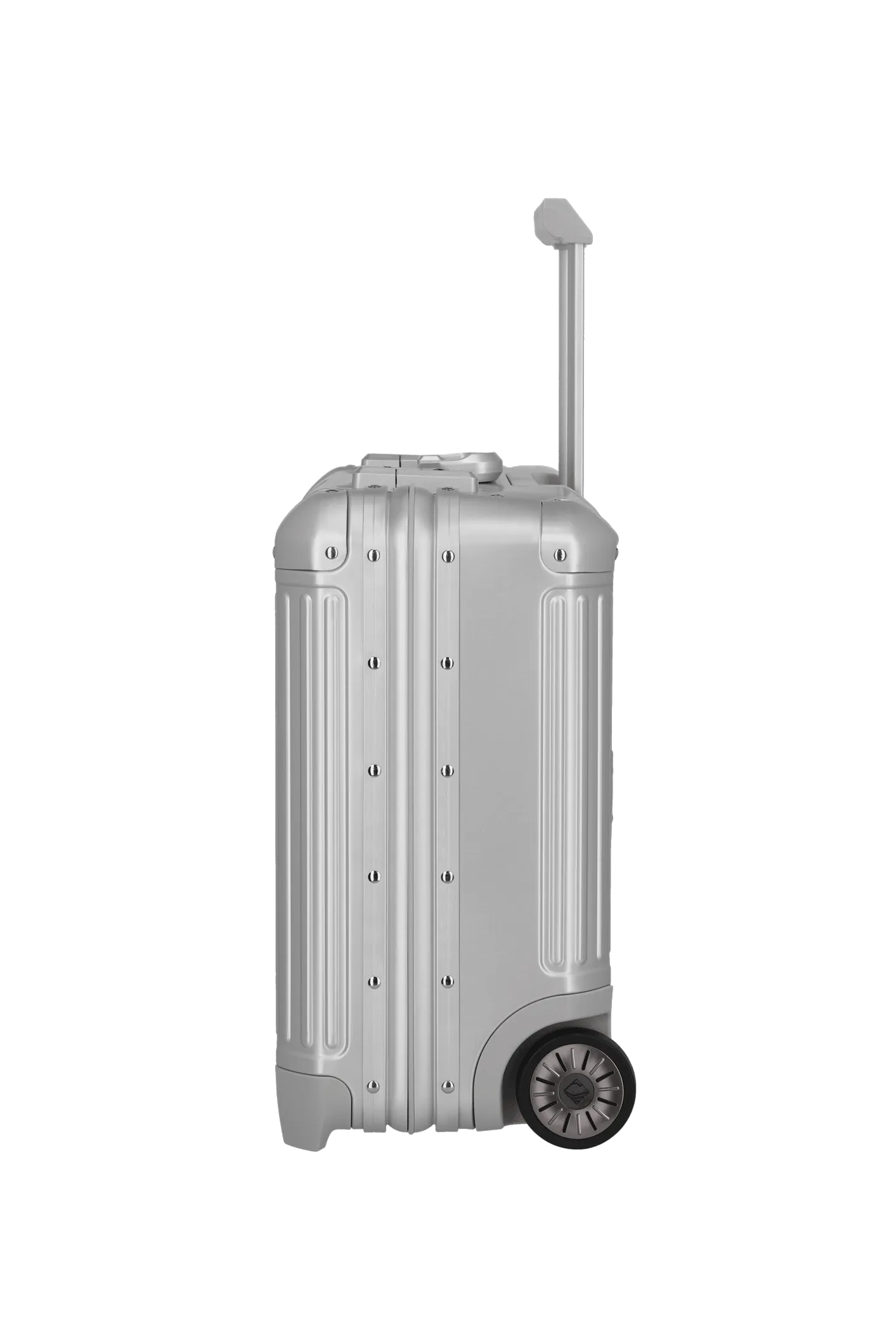 silberner Businesswheeler Aluminium-Koffer Next von travelite Seitenansicht rechts