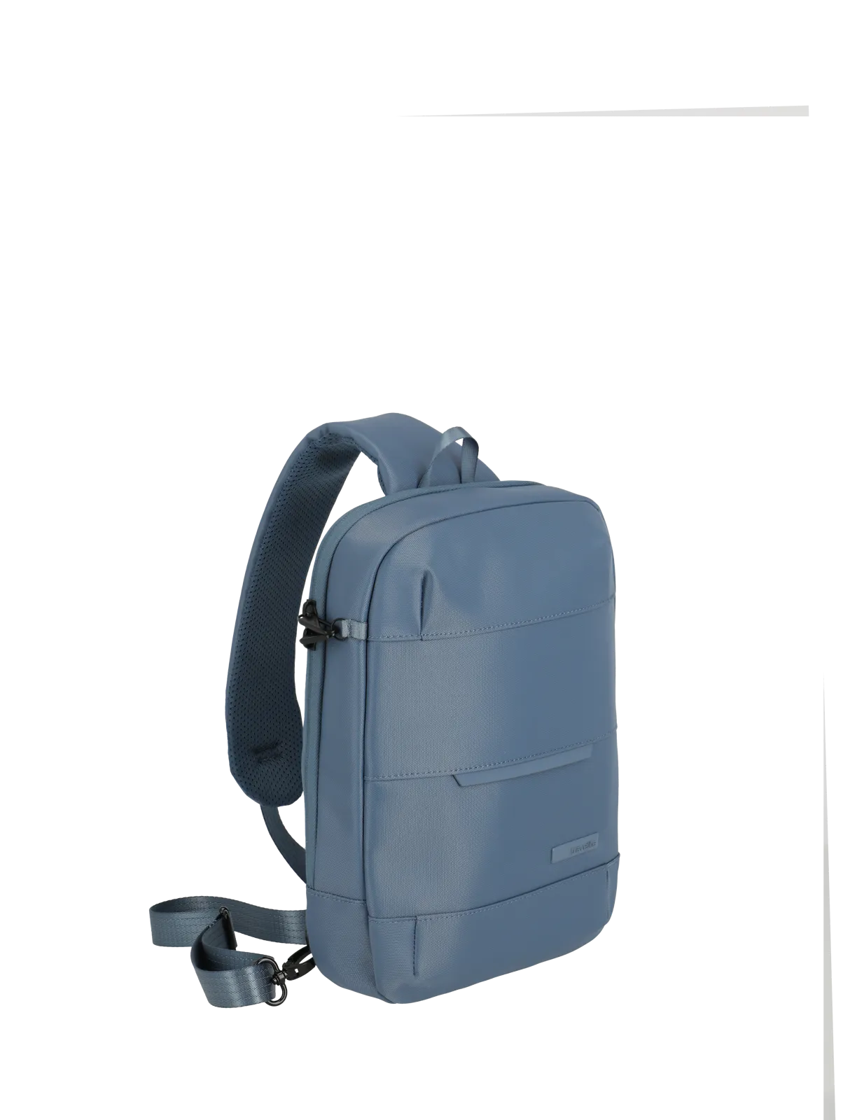 Moderne blaue Umhängetasche aus Leder mit verstellbarem Schultergurt für Damen und Herren
