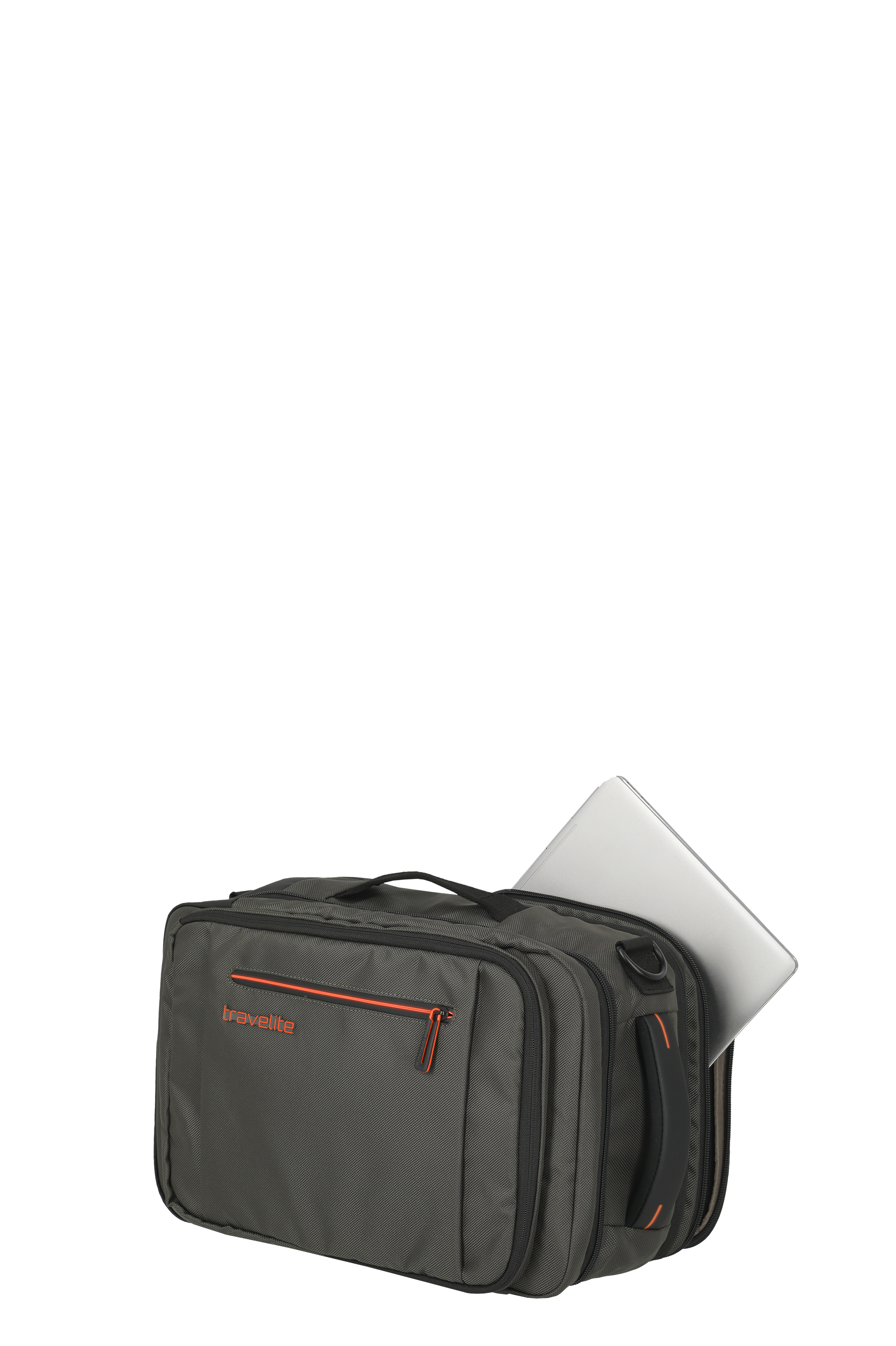 Travelite Businesstasche in Grau mit Laptopfach und Vorderfach mit Reißverschluss