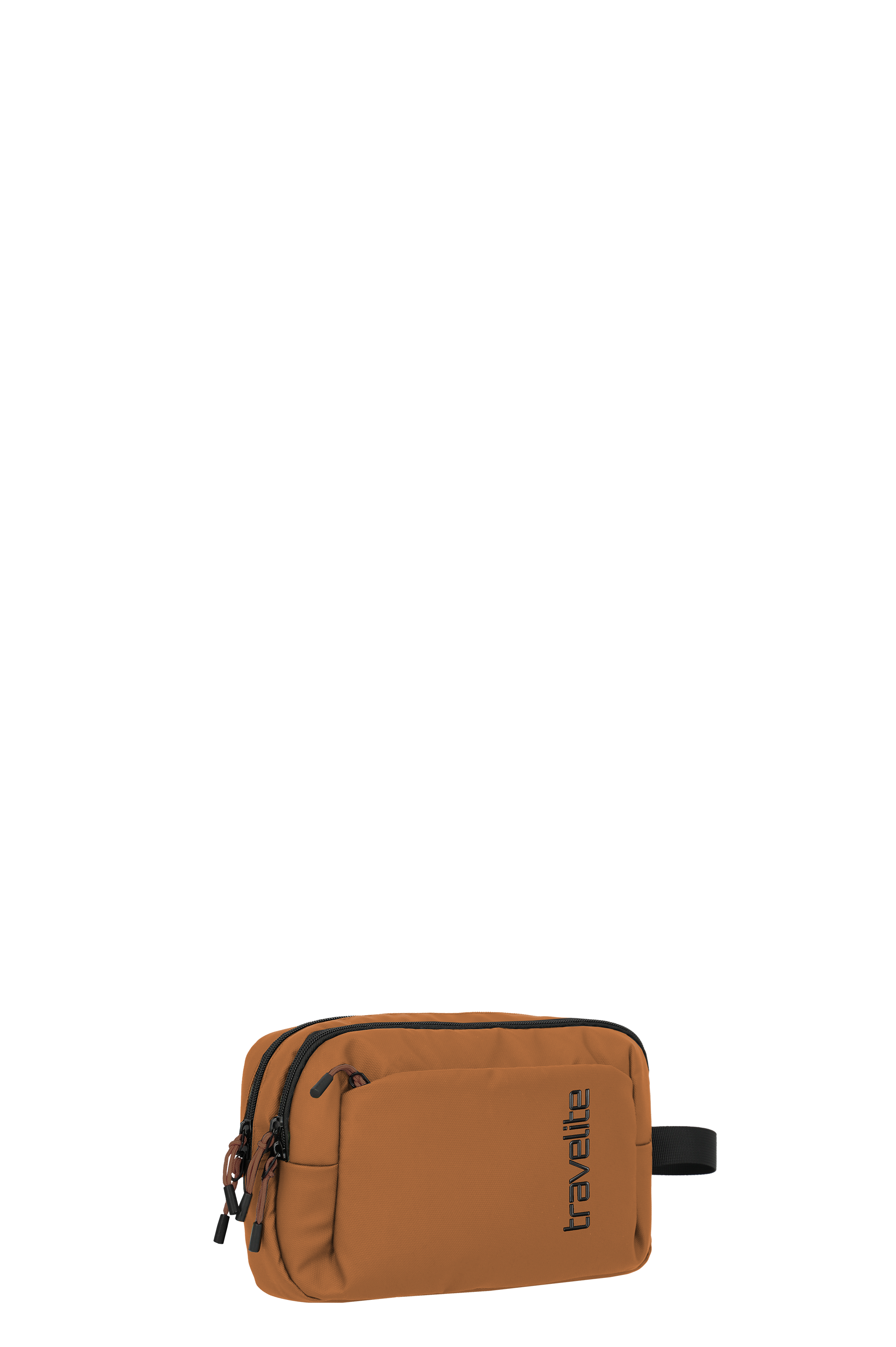 Reisetasche Travelite in Braun – Kompakte Kulturtasche mit Reißverschluss