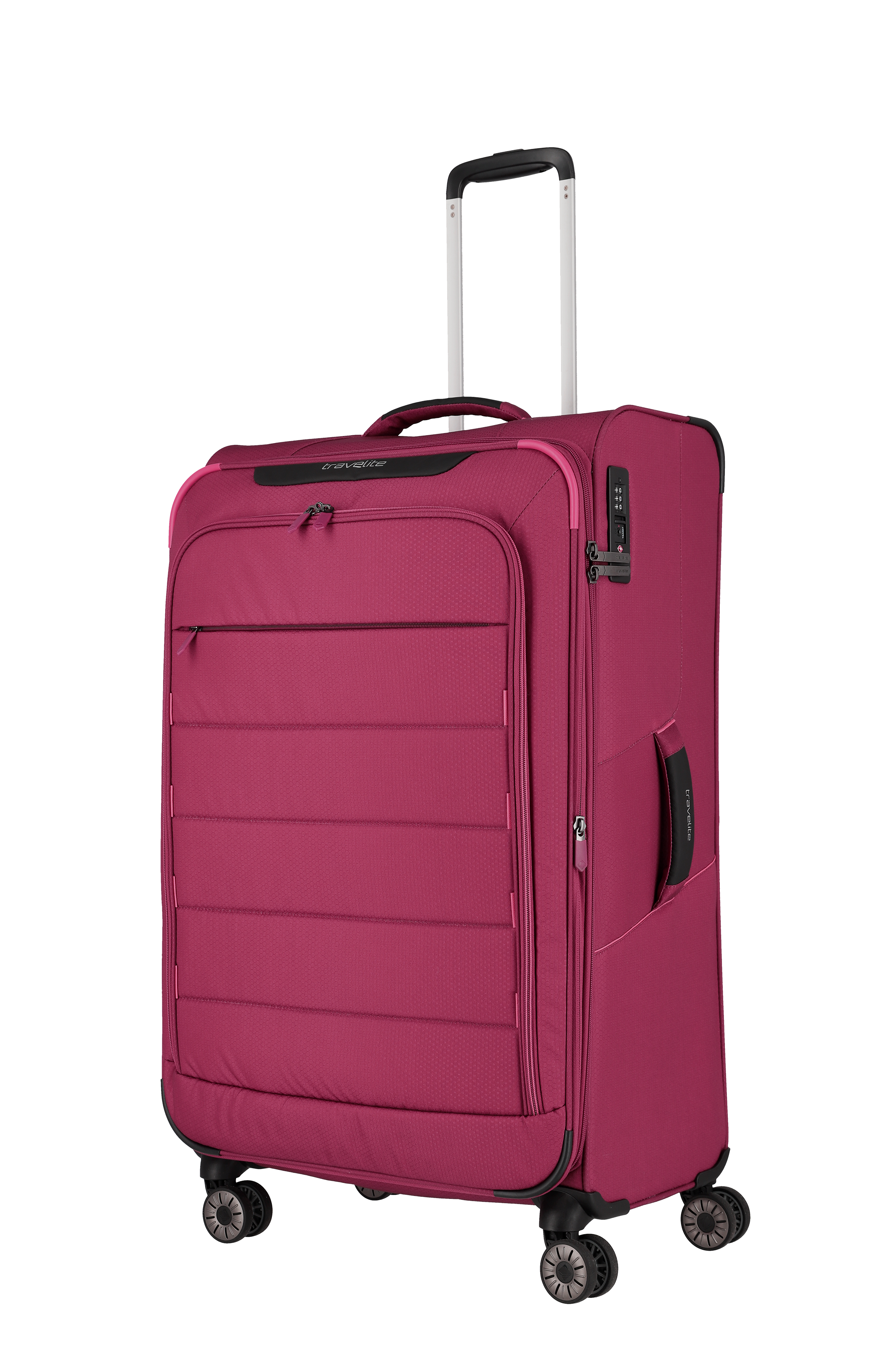 Großer Trolley Koffer in Pink mit vier Rollen und Teleskopgriff – ideal für Reisen