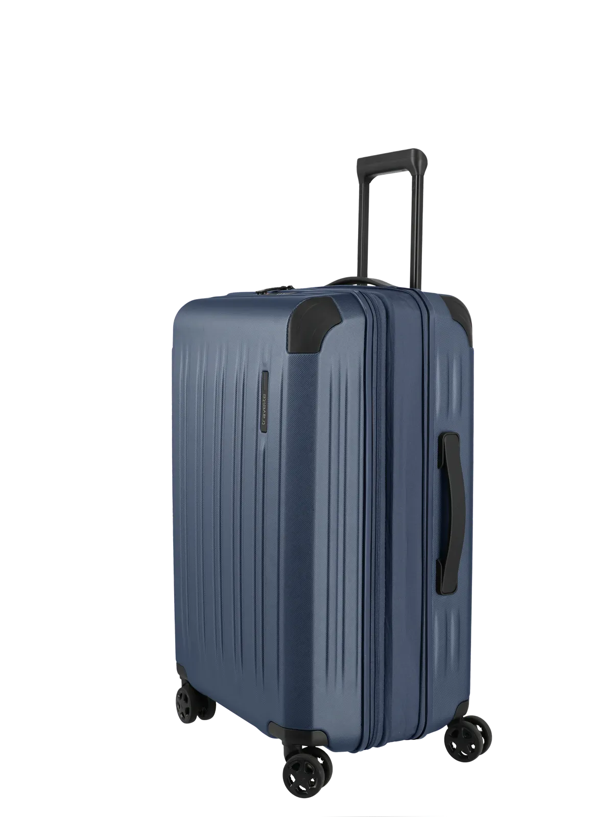 Großer Hartschalenkoffer in Blau mit vier Rollen und Teleskopgriff – ideal für Reisen