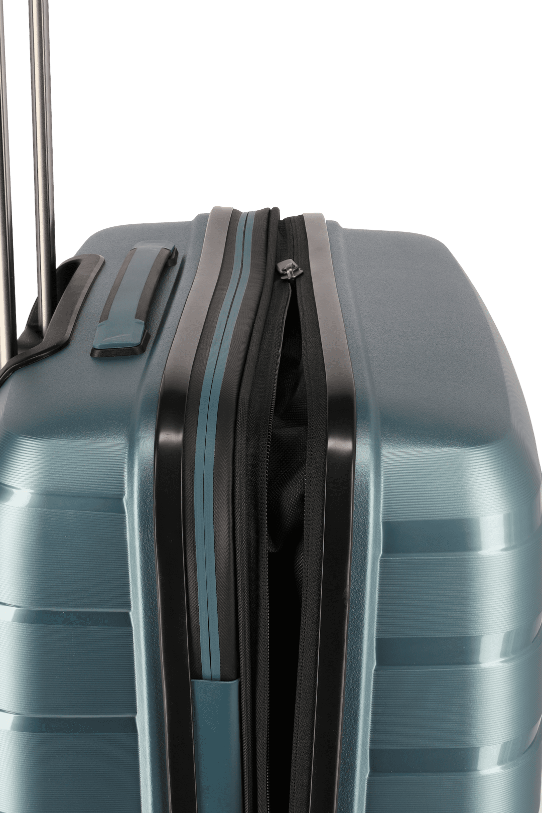 travelite AirBase Koffer Nahaufnahme Dehnfalte in blau