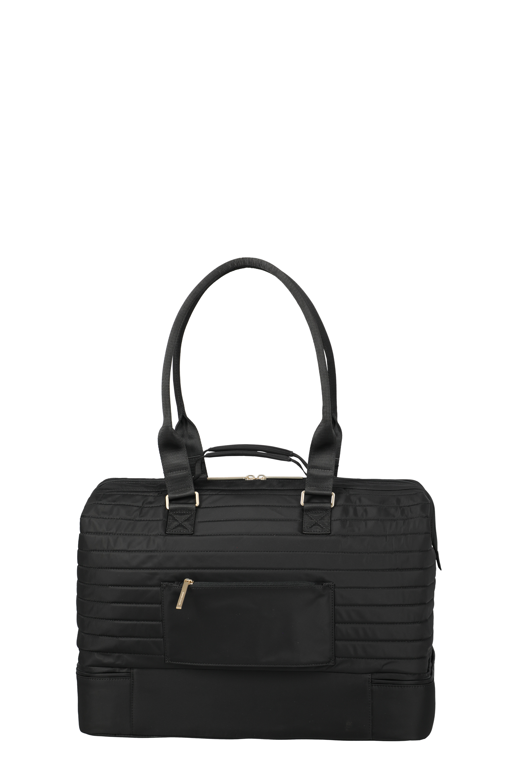Schwarze Reisetasche mit zwei Henkeln und Fronttasche – ideal für Reisen und Alltag