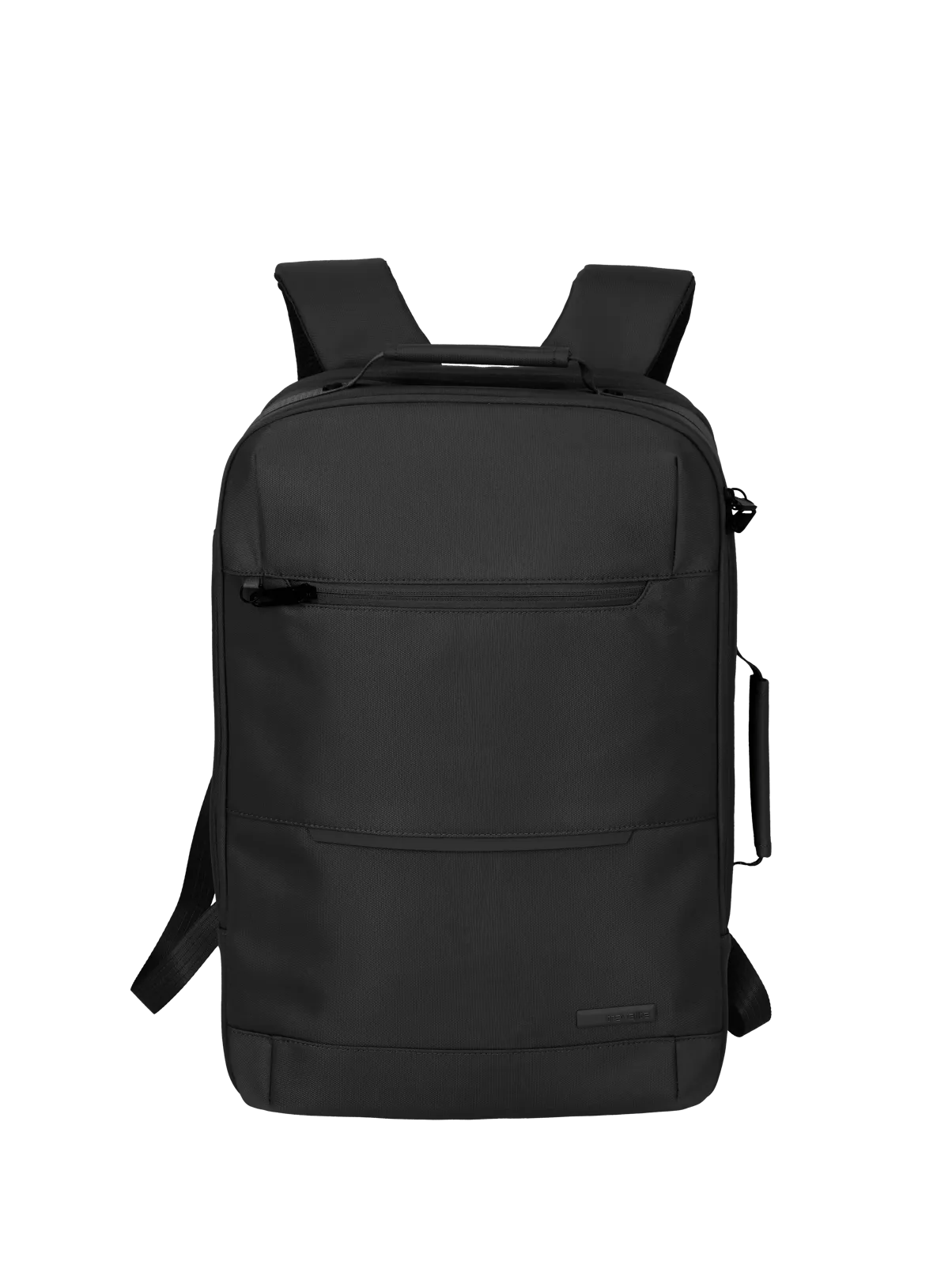 Schwarzer Laptop-Rucksack mit mehreren Fächern für Business und Alltag Moderner schwarzer Rucksack mit Reißverschlüssen und gepolsterten Schultergurten, ideal für Laptops und Bürobedarf