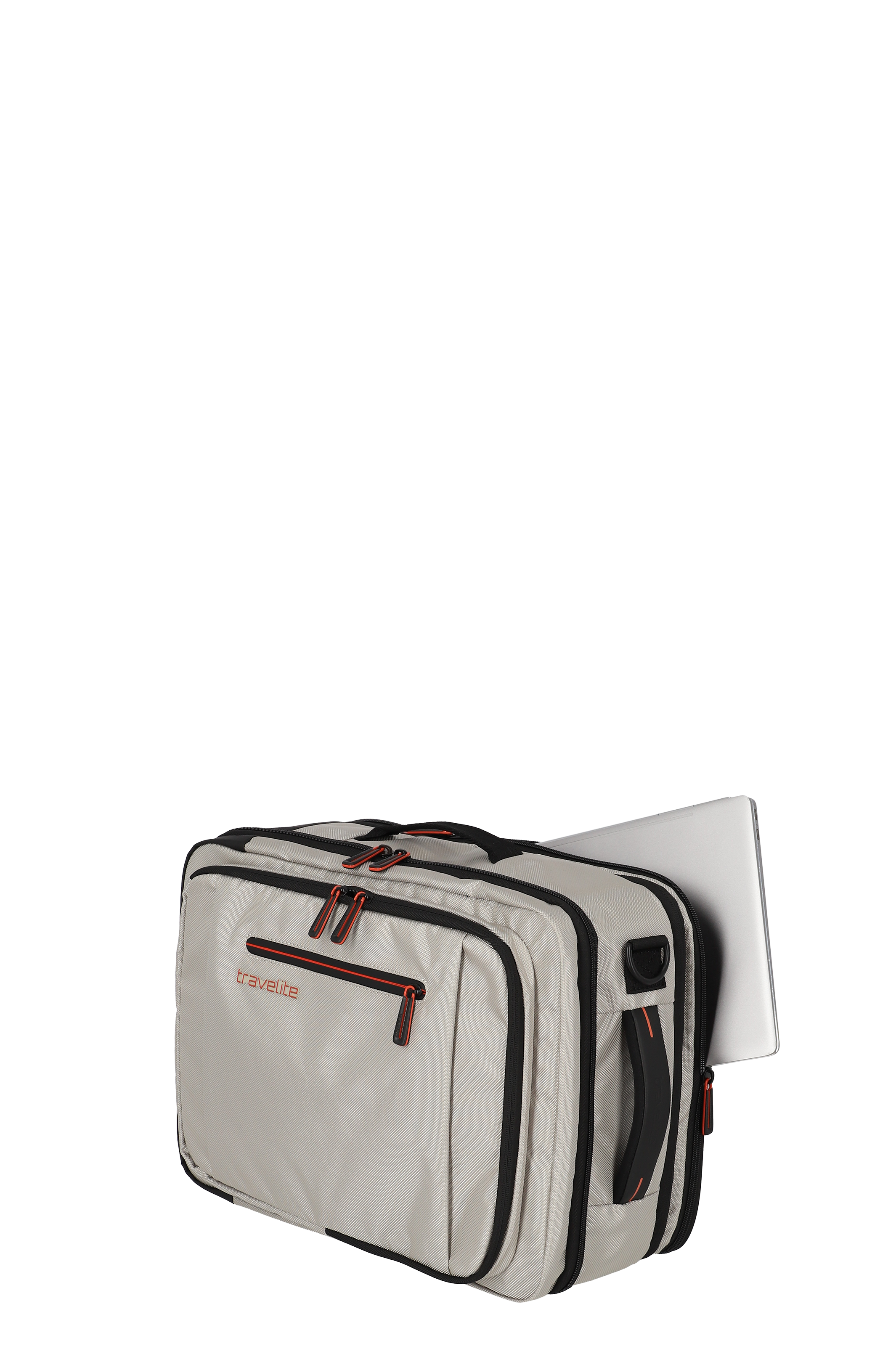 Travelite Business Tasche mit Laptopfach, beige, praktische Reisetasche für Notebook und Zubehör