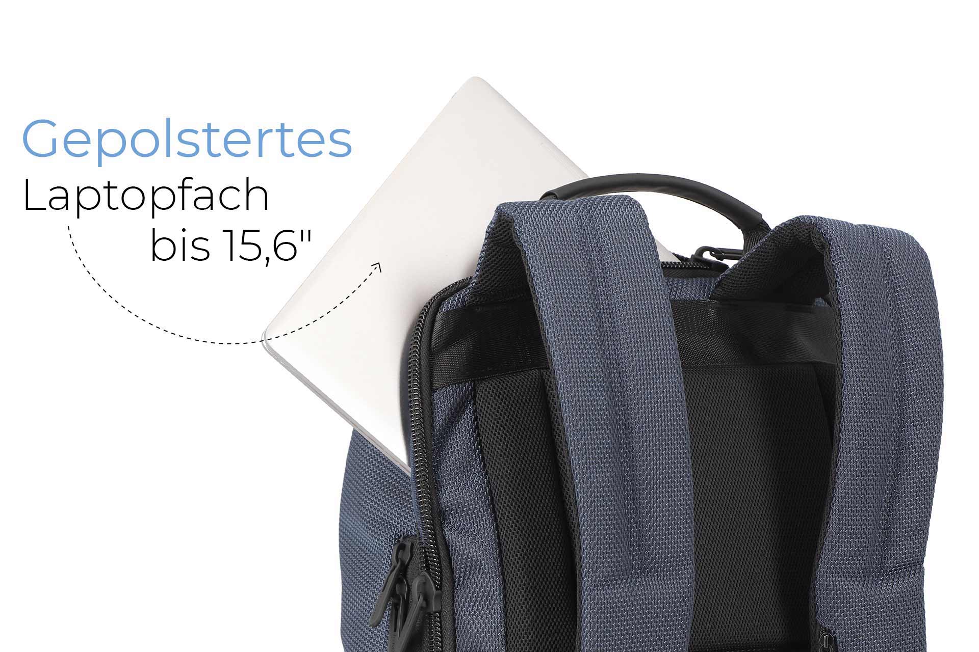 Meet Laptop-Rucksack (bis 15,6 Zoll) in schwarz | travelite