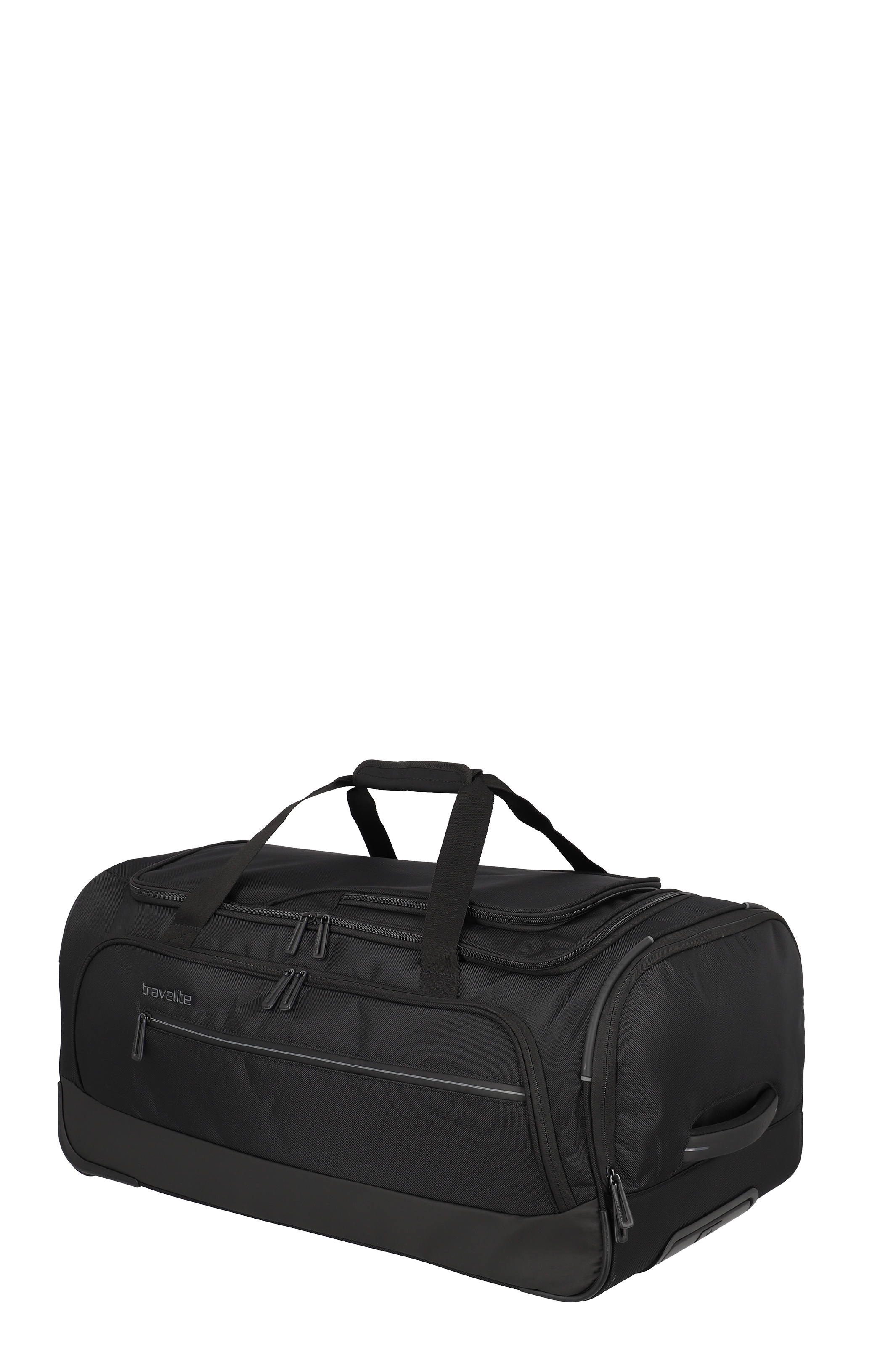 Travelite große schwarze Reisetasche mit mehreren Reißverschlussfächern und robustem Tragegriff
