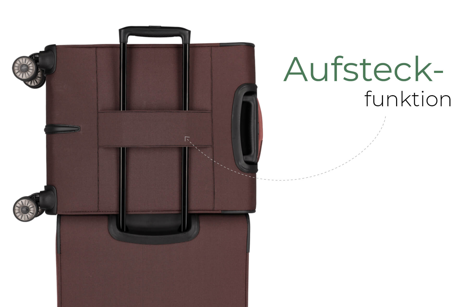 travelite Viia Koffer Frühlingsrose Aufsteckfunktion travelite Frühlingsrose Viia Weichgepäck Koffer Aufsteckfunktion