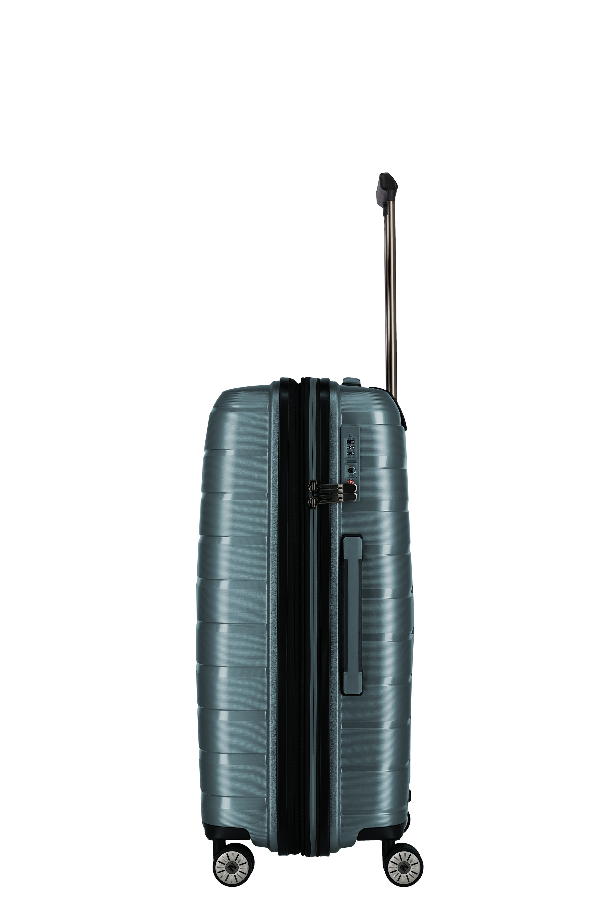 Stabiler Hartschalenkoffer in Blau mit Teleskopgriff und Zahlenschloss – ideale Größe für Reisen