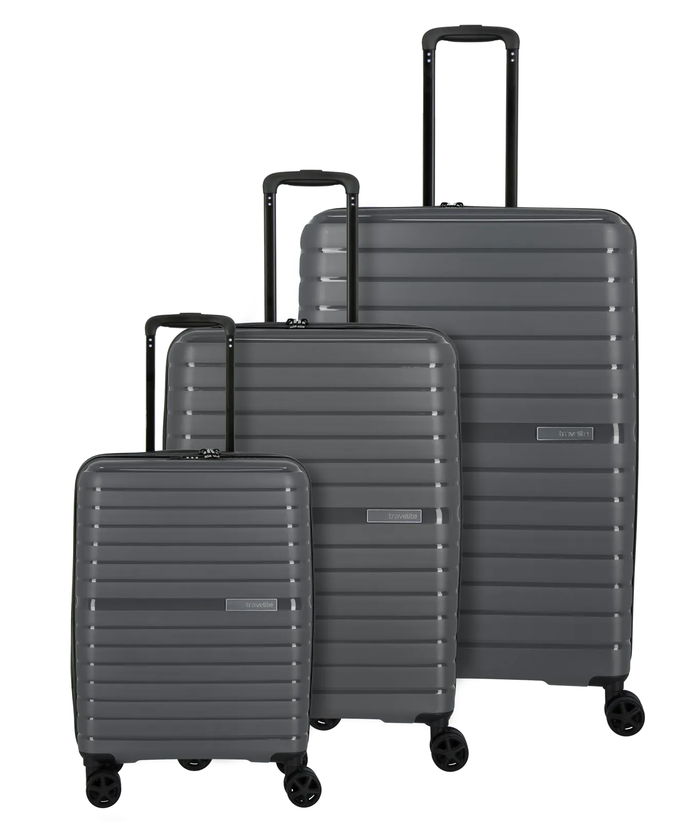 travelite Trient Kofferset anthrazit Ein travelite Koffer Set der Serie Trient Frontansicht in anthrazit