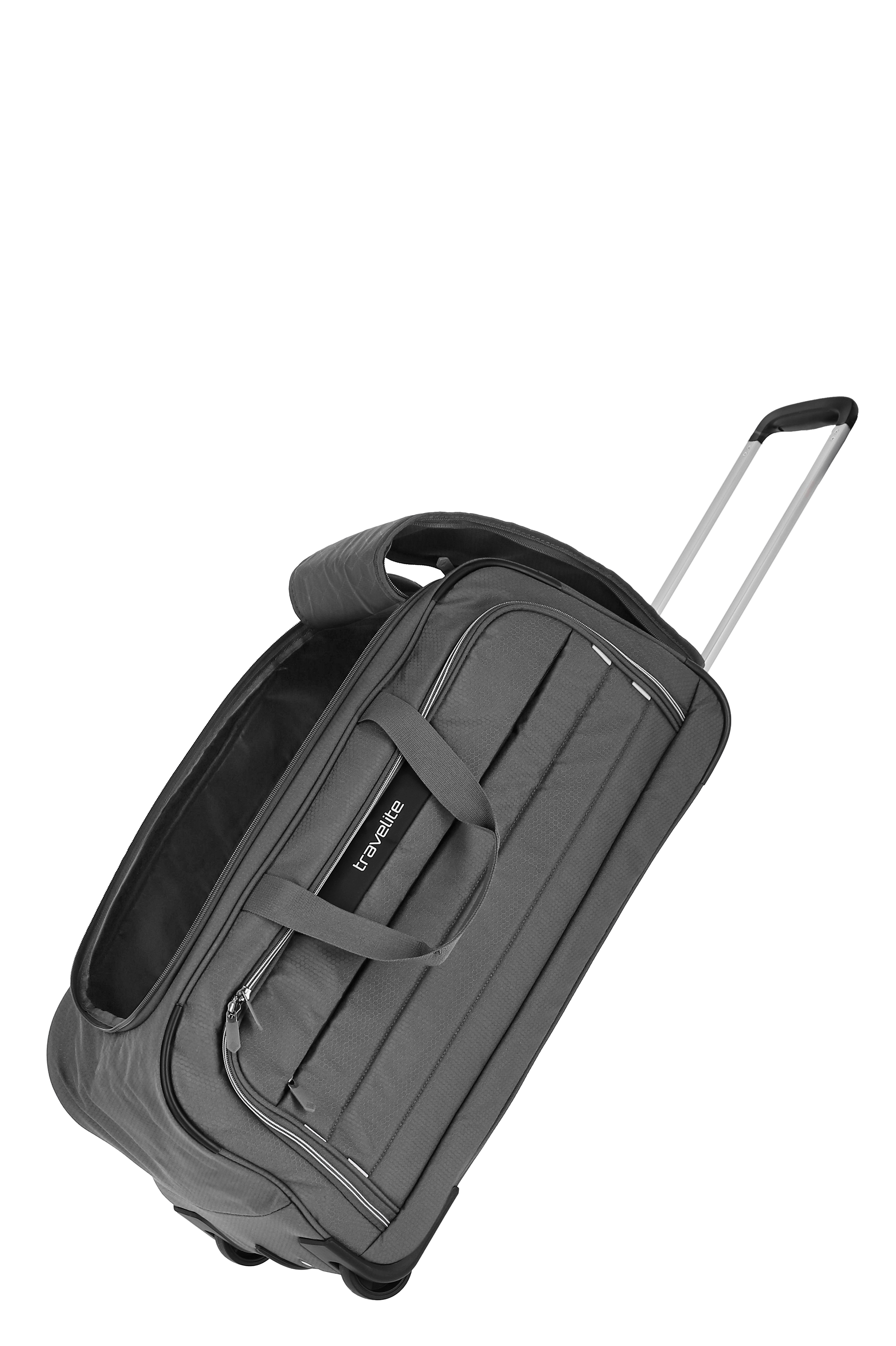 Travelite Reisetasche mit Rollen und ausziehbarem Griff, anthrazit, modernes Design
