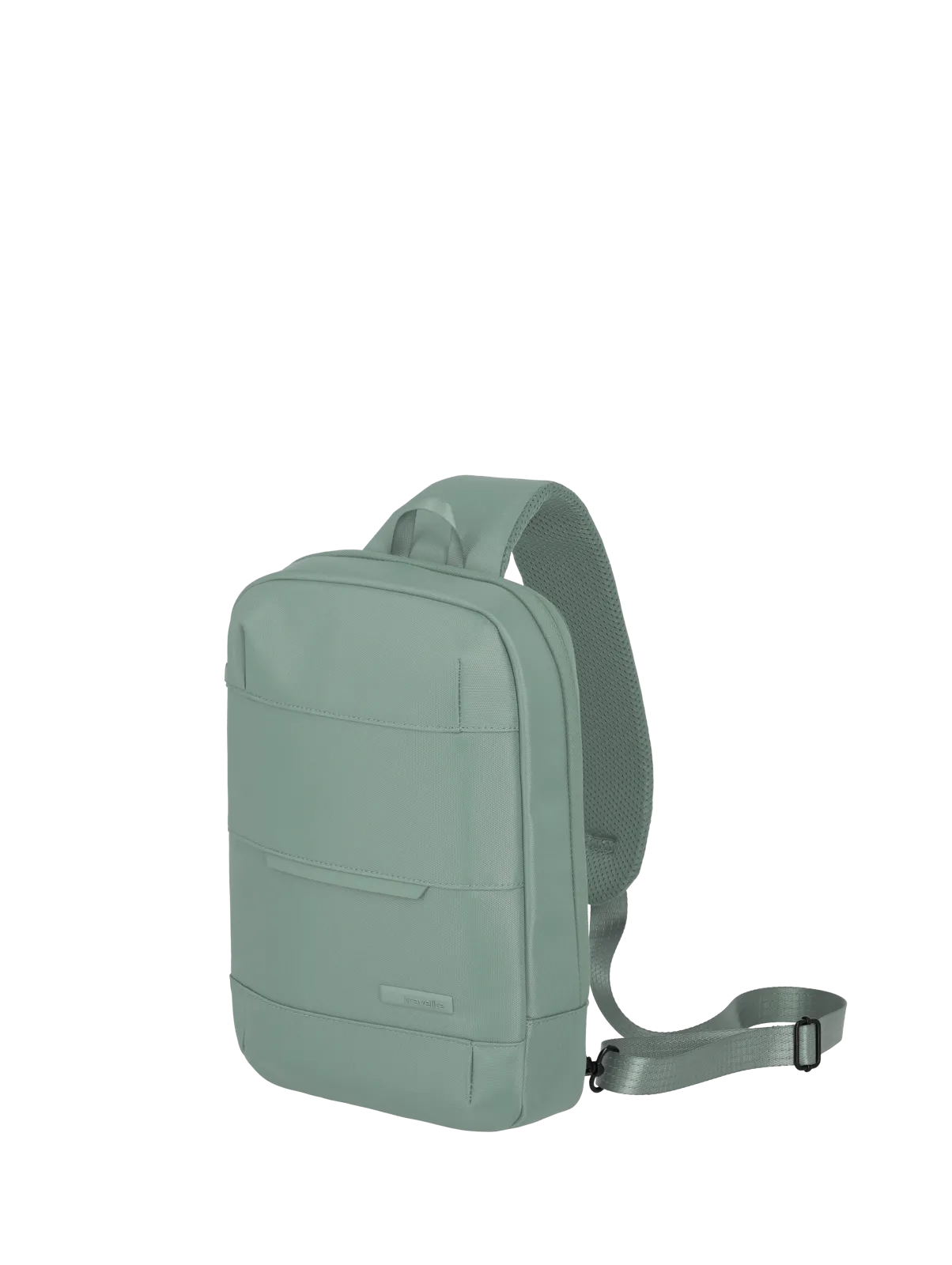 Minimalistischer grüner Rucksack für Alltag und Reisen