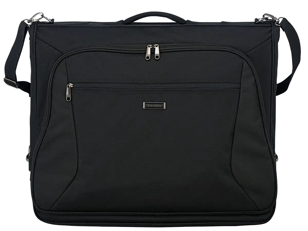 travelite Mobile Business Kleidersack schwarz 2 Ein travelite Business Kleidersack der Serie Mobile Frontantsicht in schwarz
