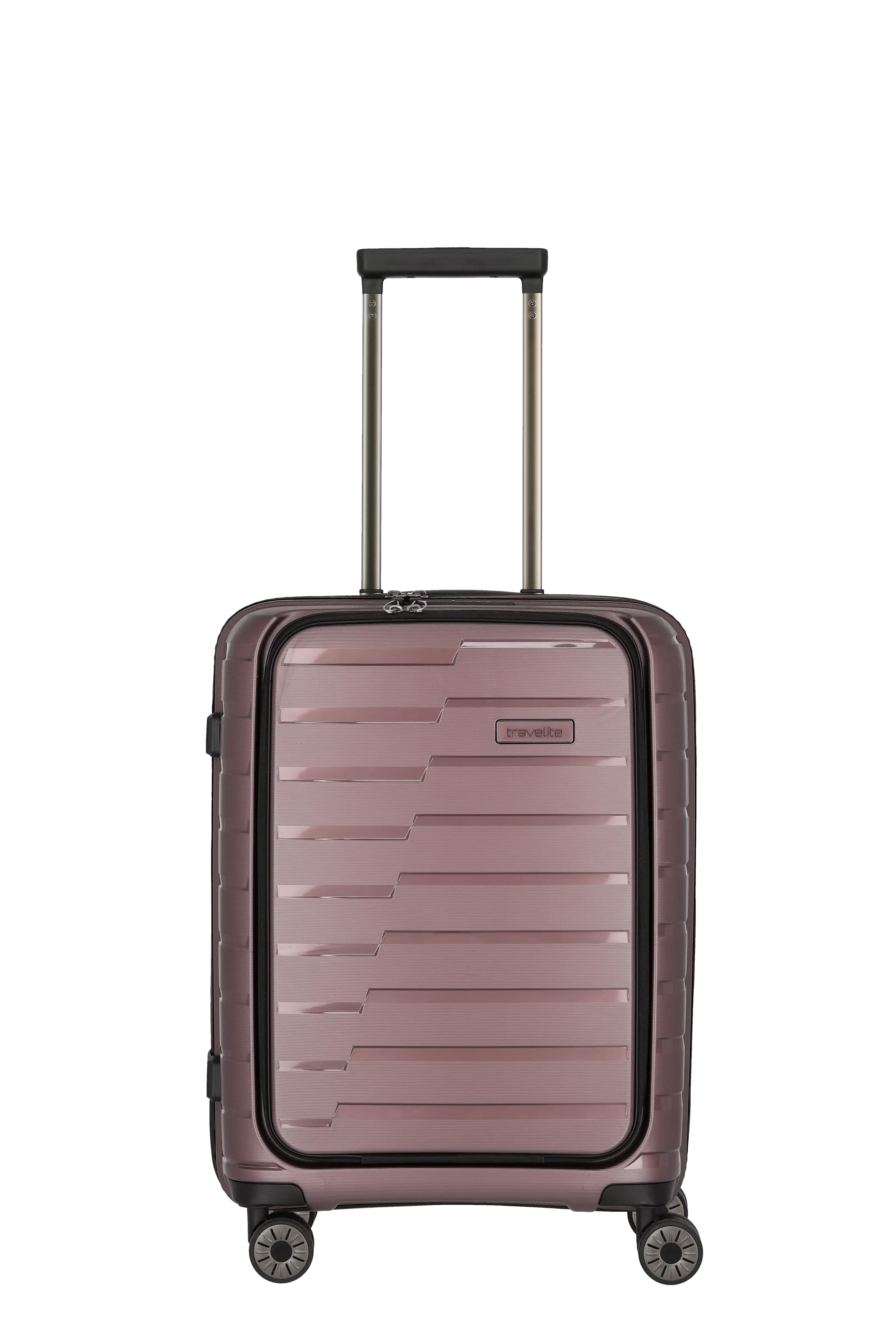 travelite AirBase Koffer frontal in Flieder Größe S mit Vortasche