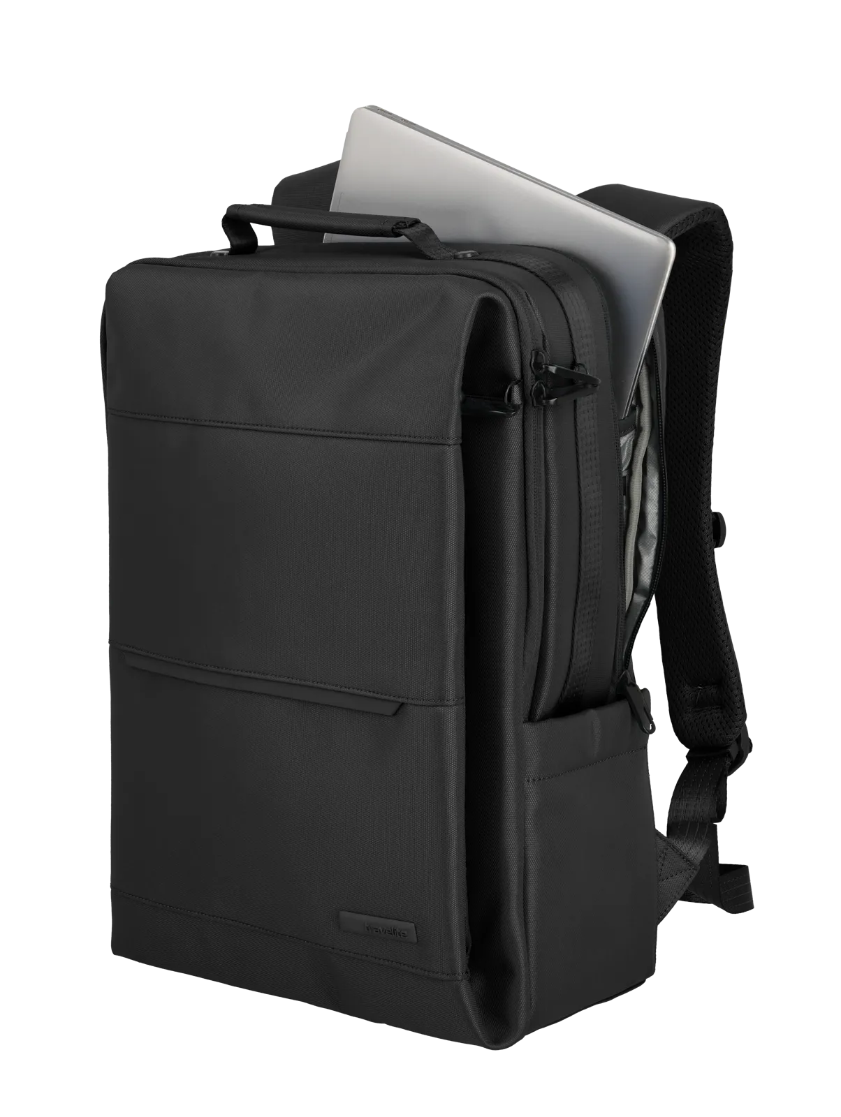 Schwarzer Rucksack mit Laptopfach – ideal für Reisen, Arbeit und Studium