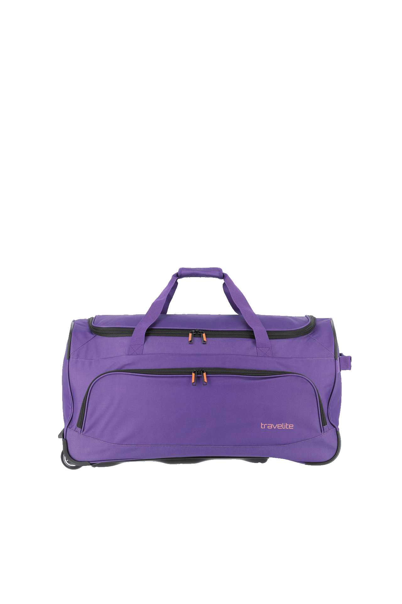 Große lila Reisetasche mit Rollen von Travelite Lila Reisetasche mit Rollen und mehreren Fächern von Travelite