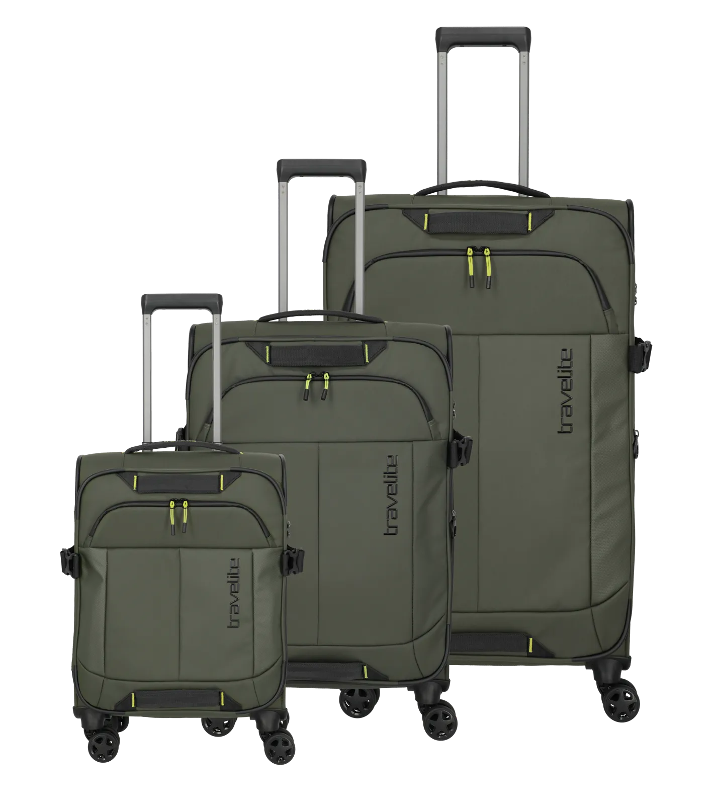 Ein travelite Kofferset der Serie Briize Frontansicht in khaki