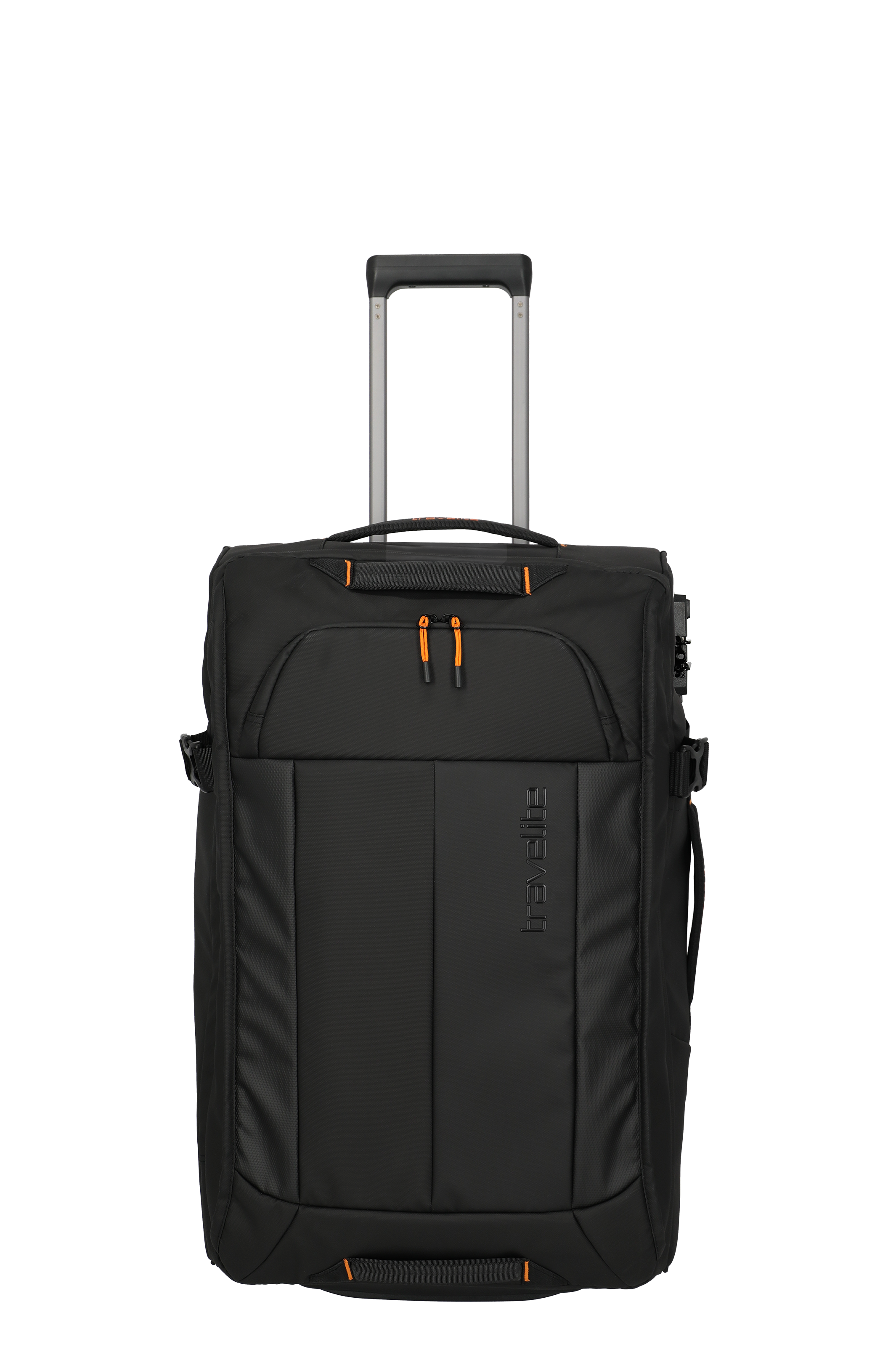 Eine travelite Rollenreisetasche der Serie Briize Größe M 67cm Frontansicht in schwarz