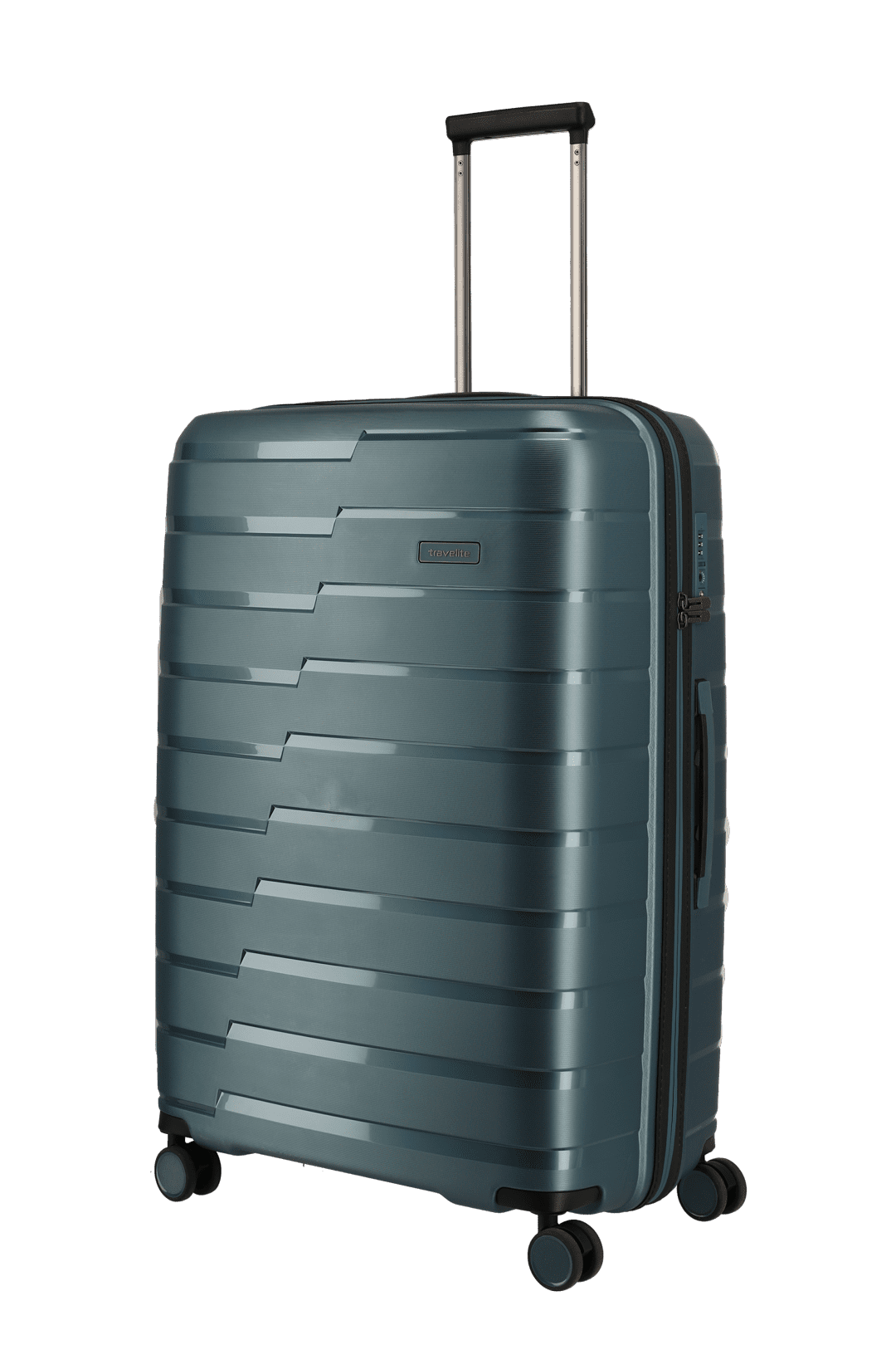 travelite AirBase Koffer Seitenansicht in blau Größe L