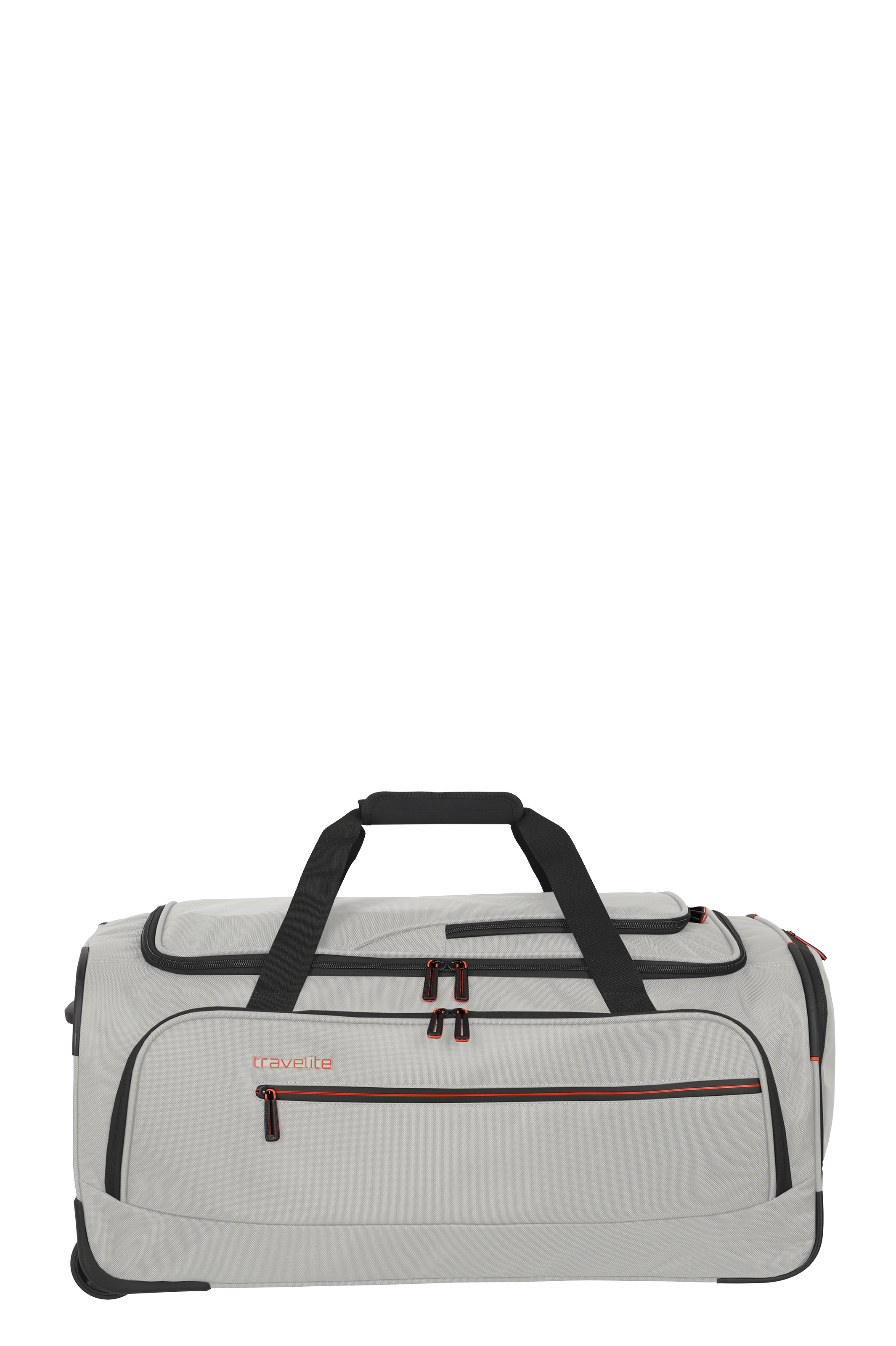 Travelite Reisetasche in Hellgrau mit schwarzen Details, robust und geräumig
