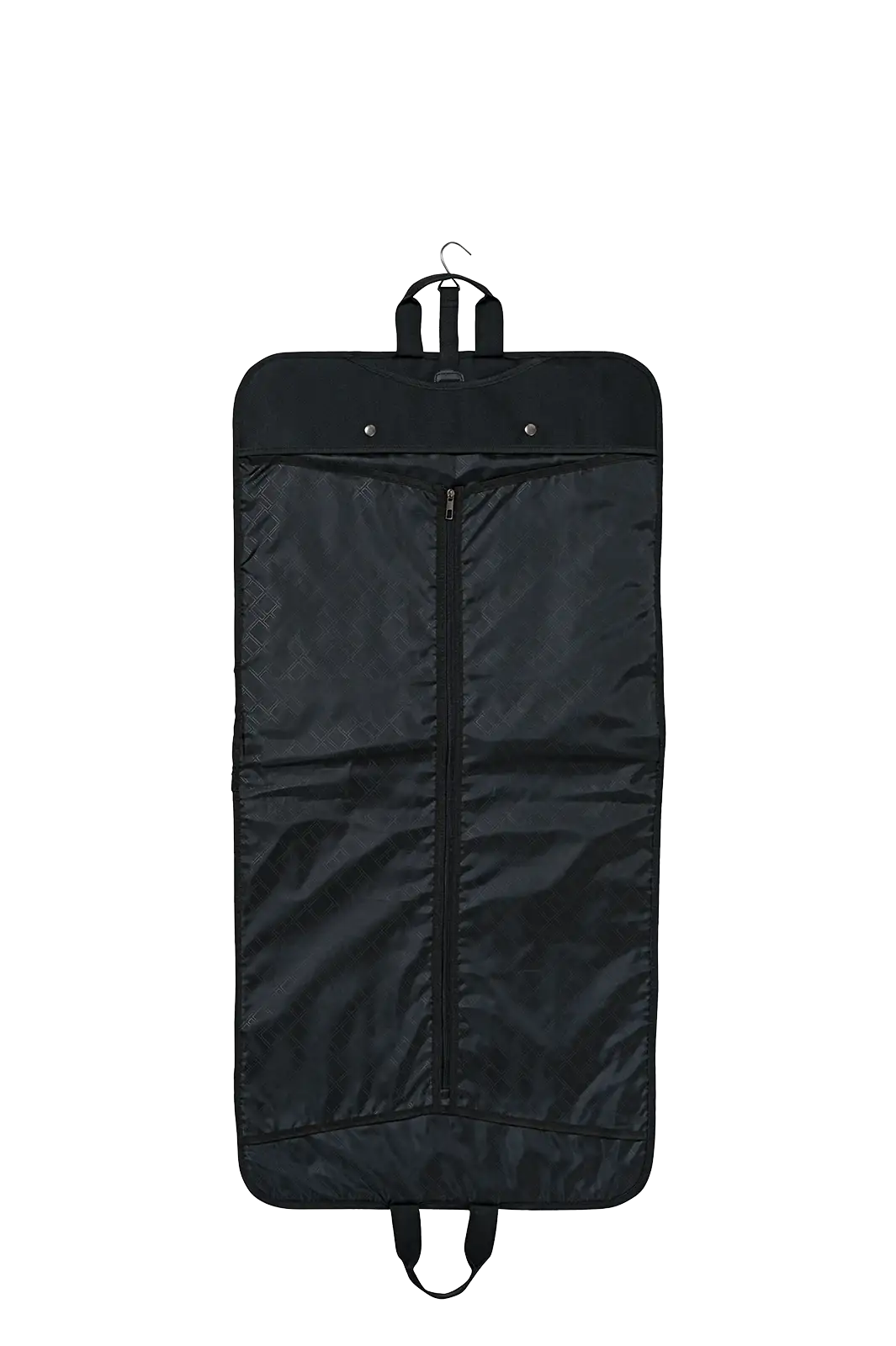 Ein travelite Kleidersack der Serie Mobile Frontansich geöffnet in schwarz