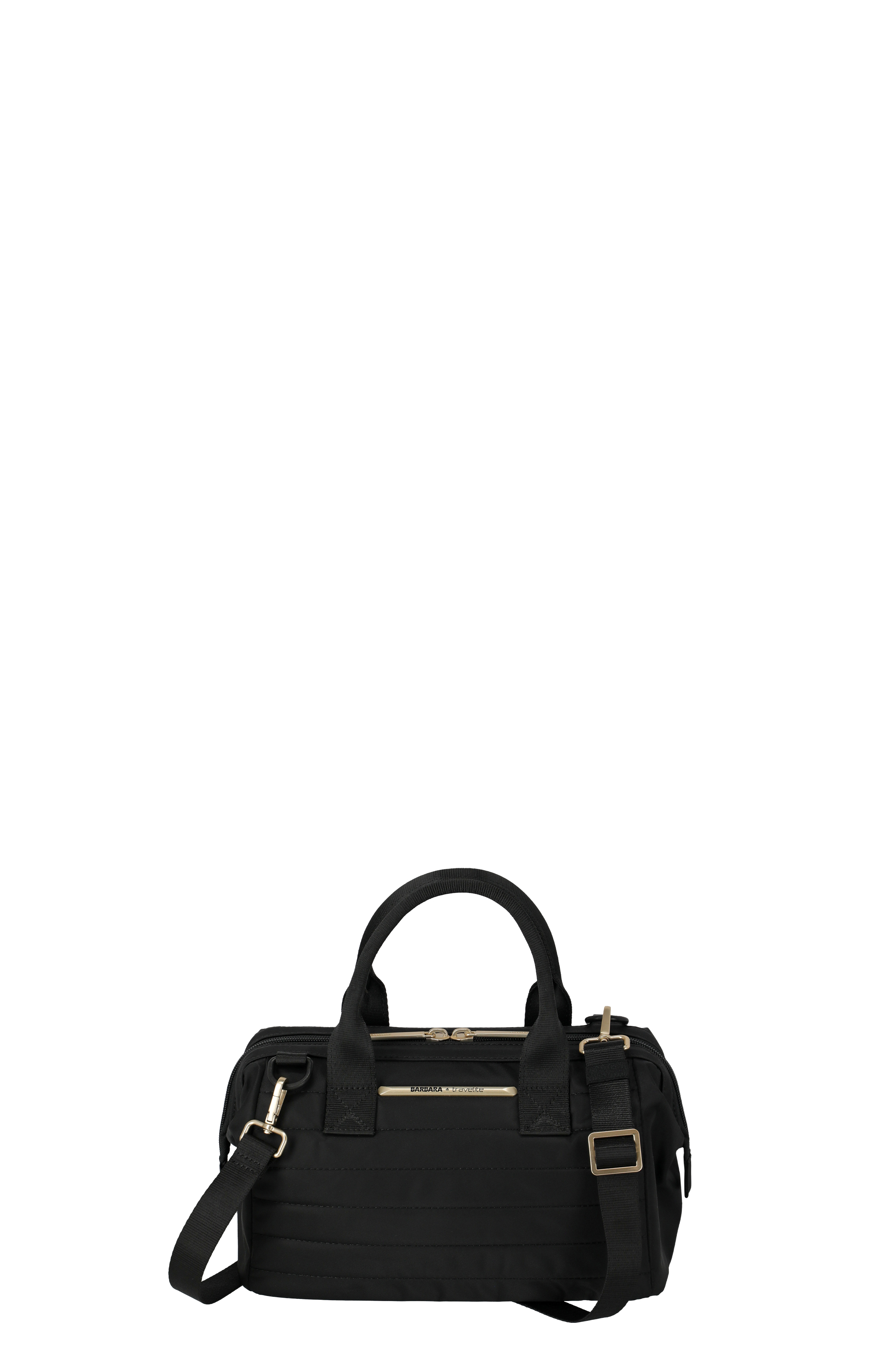 Elegante schwarze Handtasche mit Schulterriemen und goldenen Details – vielseitige Umhängetasche für Damen Schwarze Damenhandtasche mit abnehmbarem Schulterriemen und goldfarbener Schnalle, ideal für Alltag oder Büro.