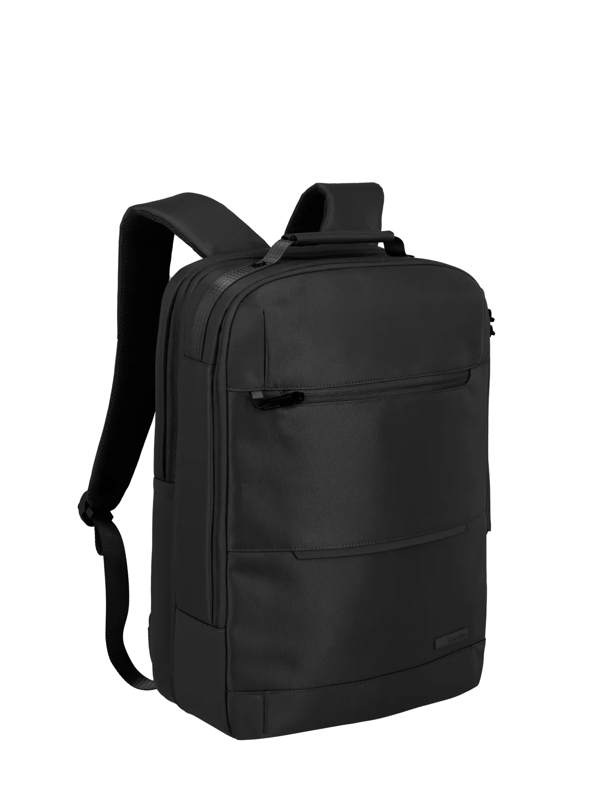 Schwarzer Business-Rucksack mit mehreren Fächern für Laptop und Alltag