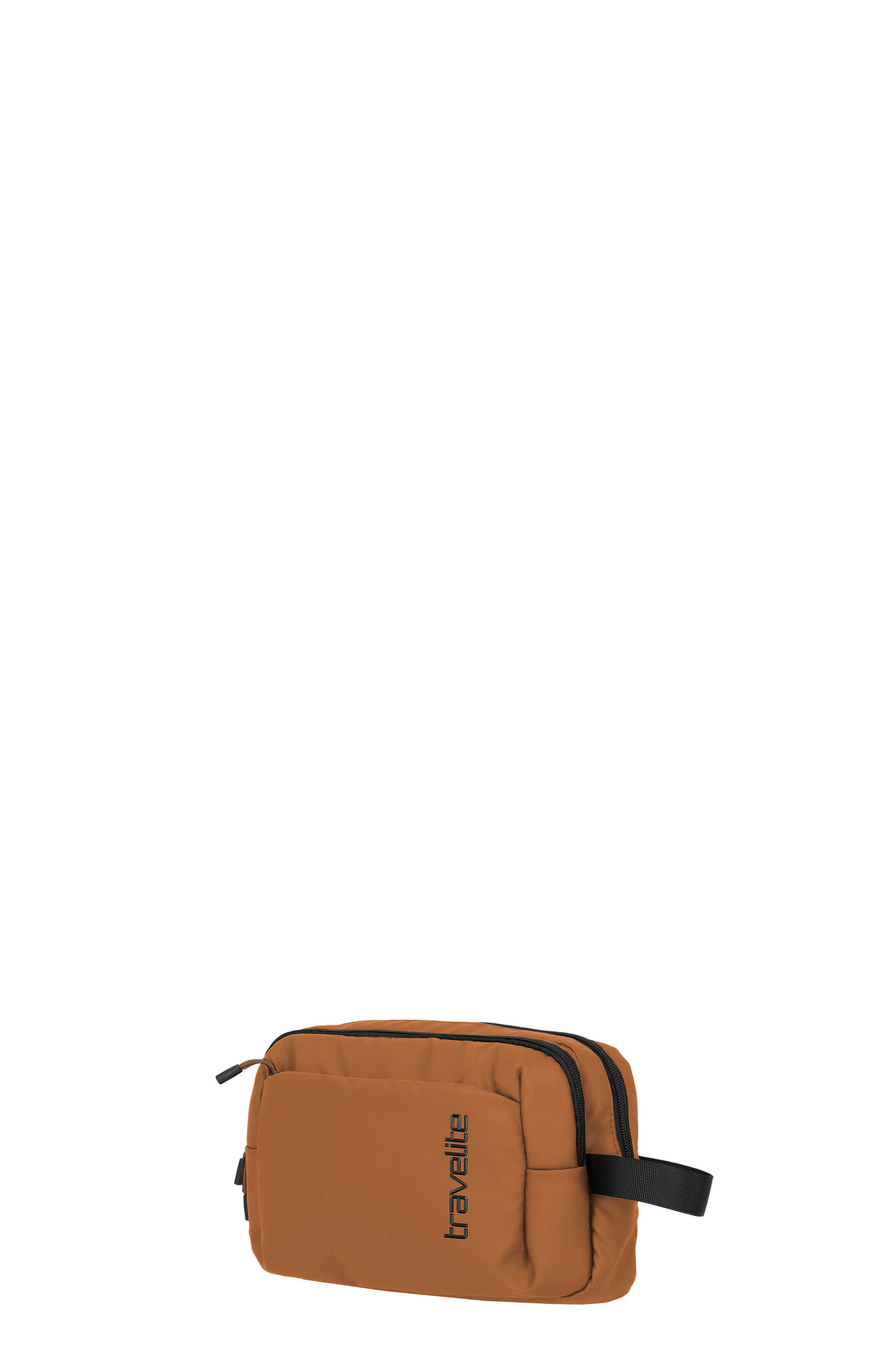 Travelite Kulturtasche in Braun mit Reißverschluss und praktischem Tragegriff