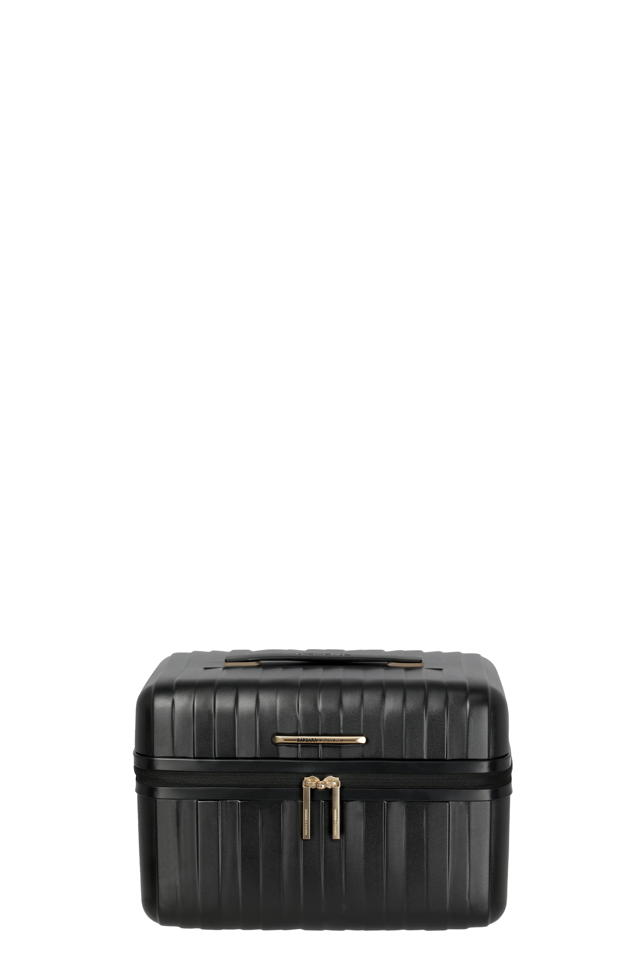 Schwarzer Beauty Case Hartschale mit Reißverschluss und Tragegriff