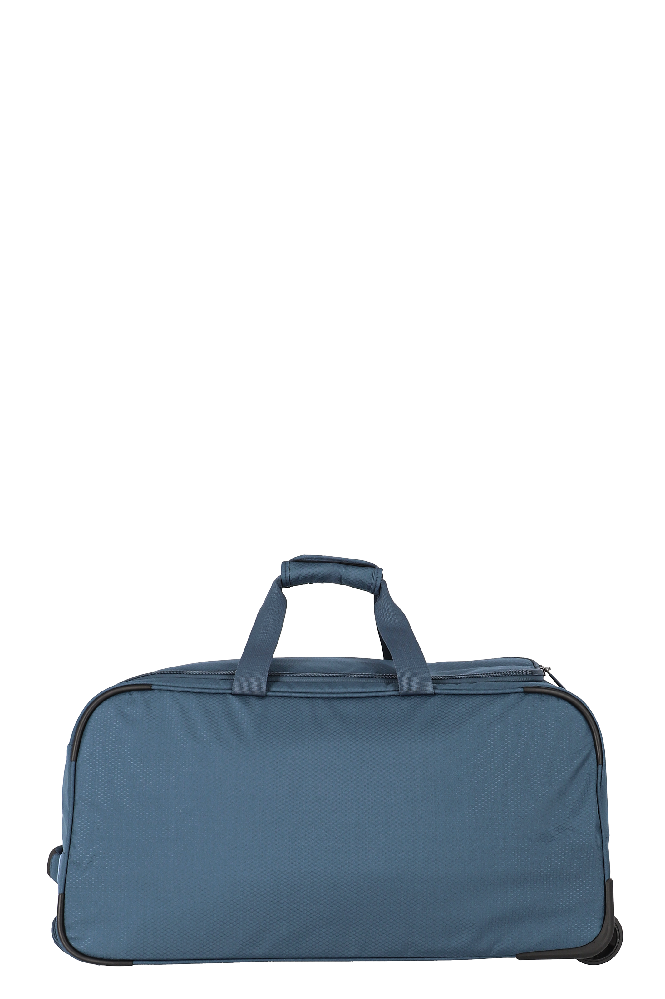 Große blaue Reisetasche mit Rollen und Tragegriffen – ideal für Urlaub oder Sport