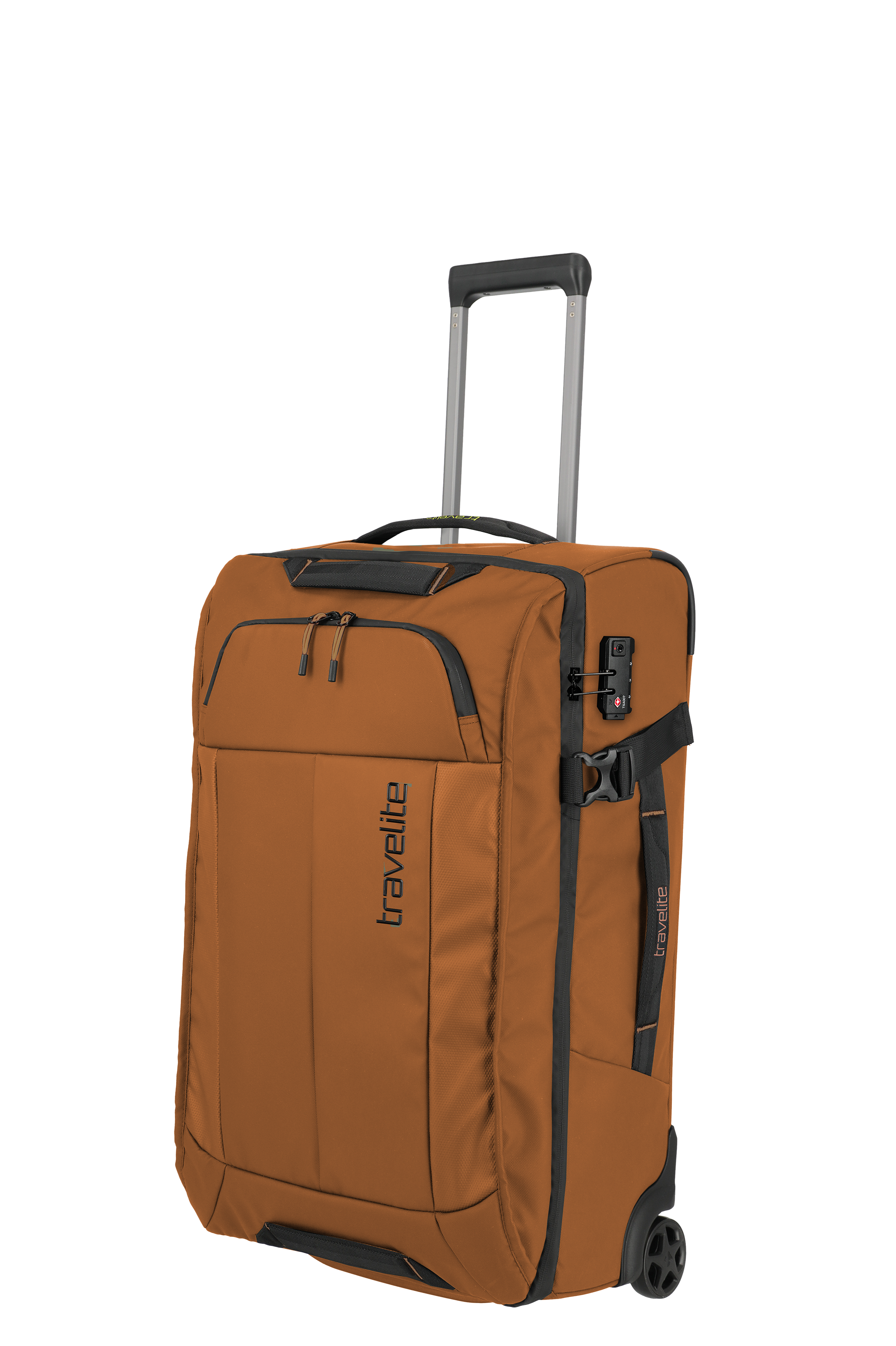 Travelite Weichgepäck Trolley in Braun mit Rollen und ausziehbarem Griff