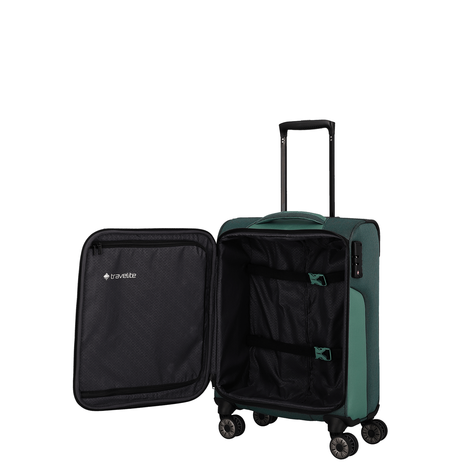 travelite Viia Koffer eukalyptus S geöffnet