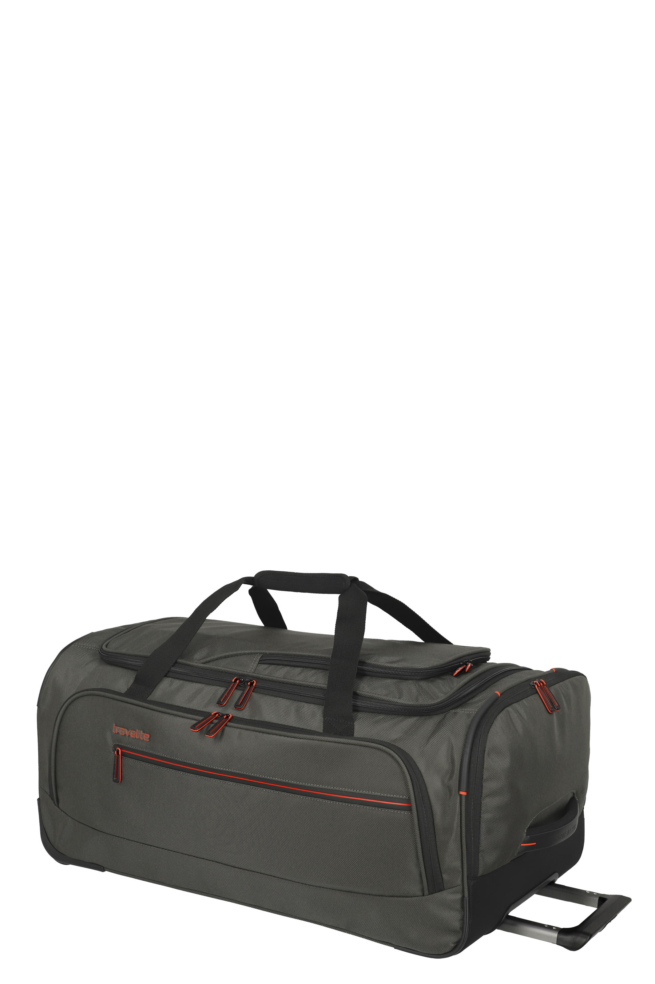 Reisetasche mit Rollen in Grau und schwarzen Griffen – praktischer Weekender