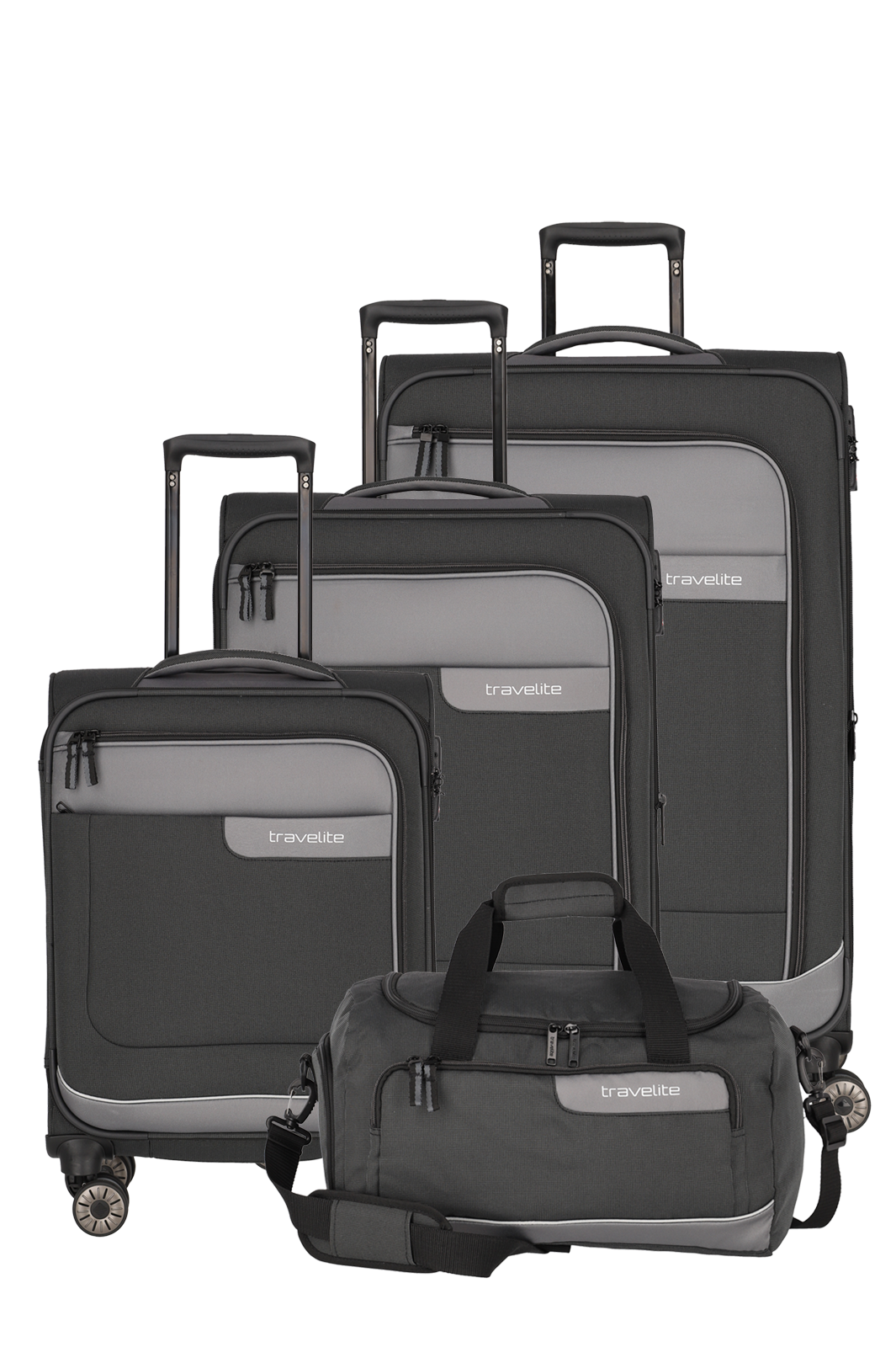 travelite Viia Koffer-Set 4-teilig Schiefer Schiefer Viia Weichgepäck Koffer-Set 4-teilig von travelite