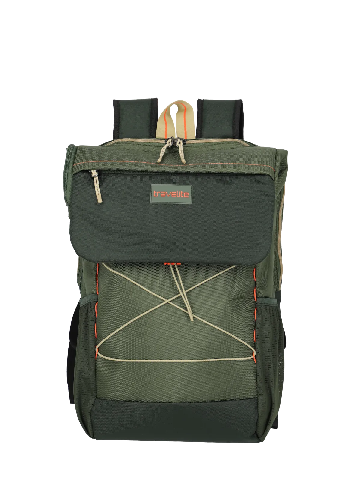 Travelite Rucksack in Olivgrün mit Reißverschluss und Fronttasche – Moderner, robuster Alltags- und Freizeitrucksack Moderner, olivgrüner Travelite Rucksack mit Reißverschluss, Fronttasche, Kordelzug und praktischem Design für Alltag, Schule oder Reisen