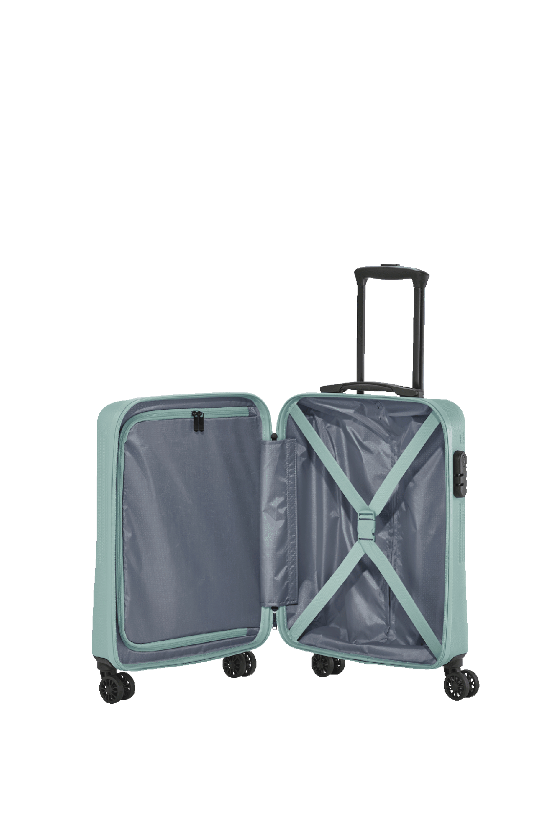 Ein travelite Koffer der Serie Bali S Innenansicht in mint